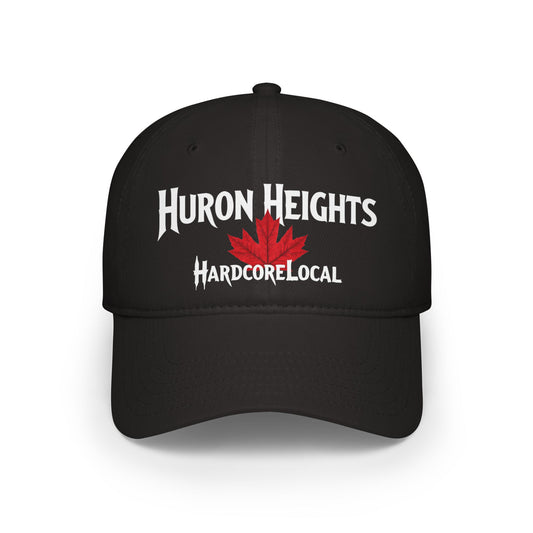Huron Heights HARDCORE LOCAL Red LEAF Low Profile Baseball Cap - Hat for Community Lovers