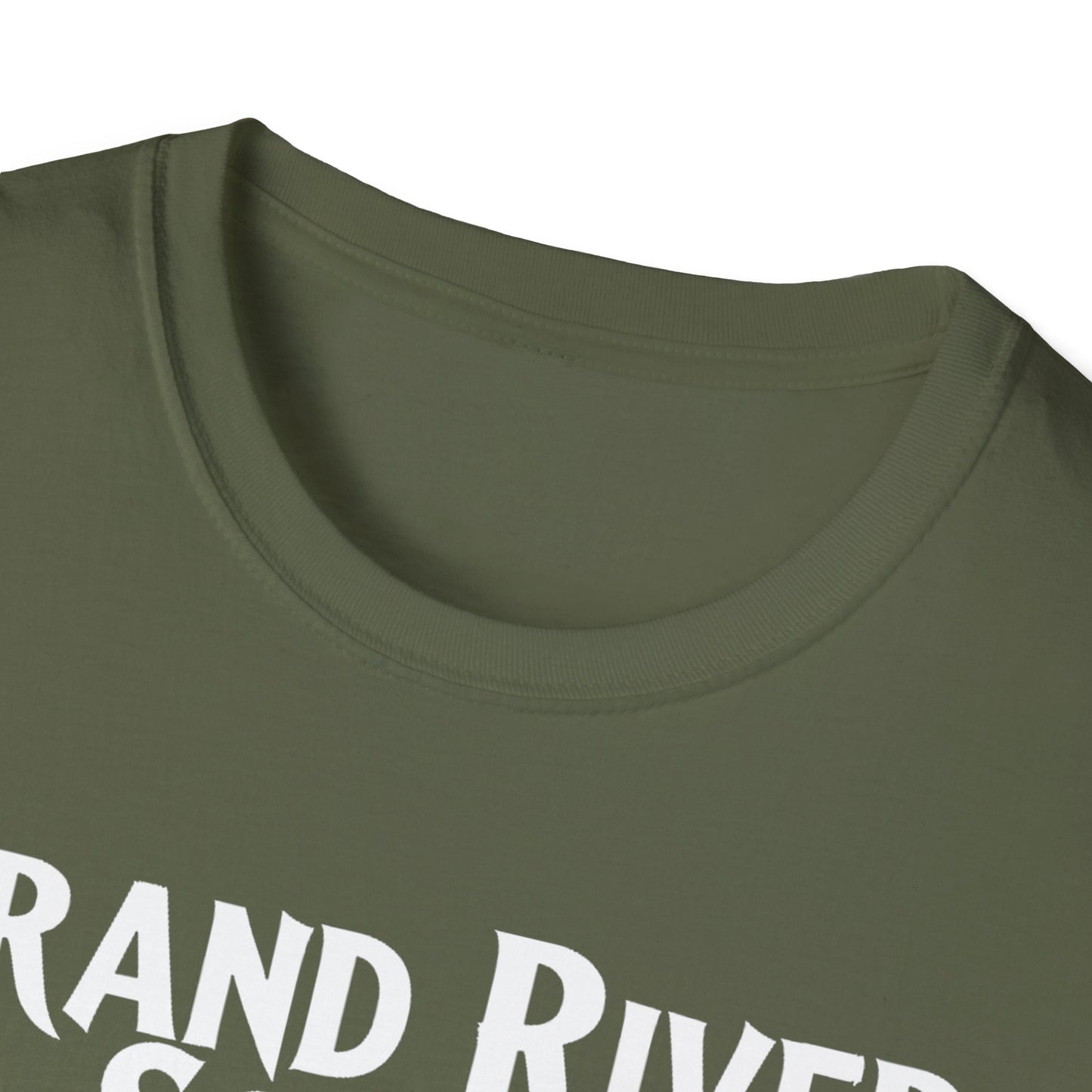 Grand River South Hardcore We Support Our Own Red Leaf T-Shirt, c03-n04-s006 Softstyle Graphic Tee, Unisex Casual Wear, Support'n Locals Merch, Gift for Community Lovers.