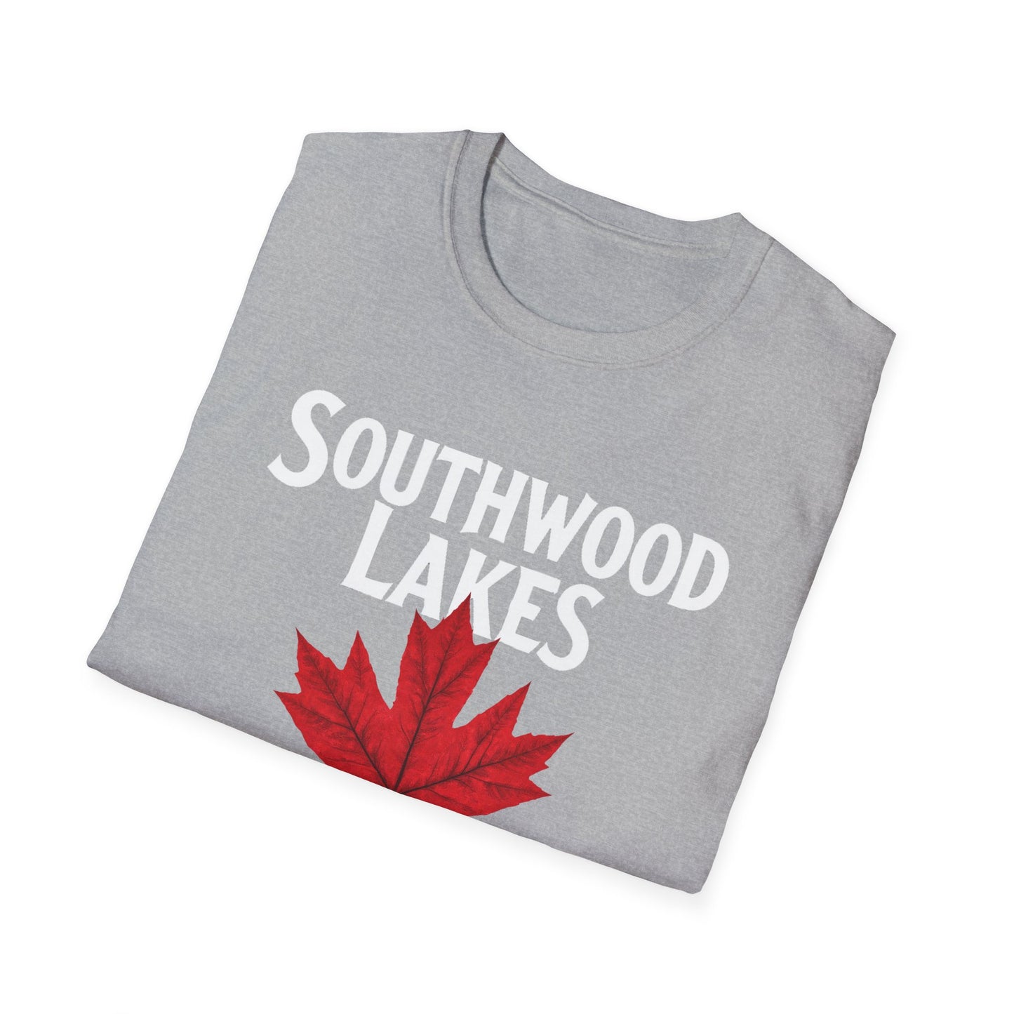 Southwood Lakes Hardcore Local Red Leaf, We Support Our Own, 1 T-Shirt, Softstyle Graphic Tee, Unisex Casual Wear, Support Local Merch, Gift for Community Lovers