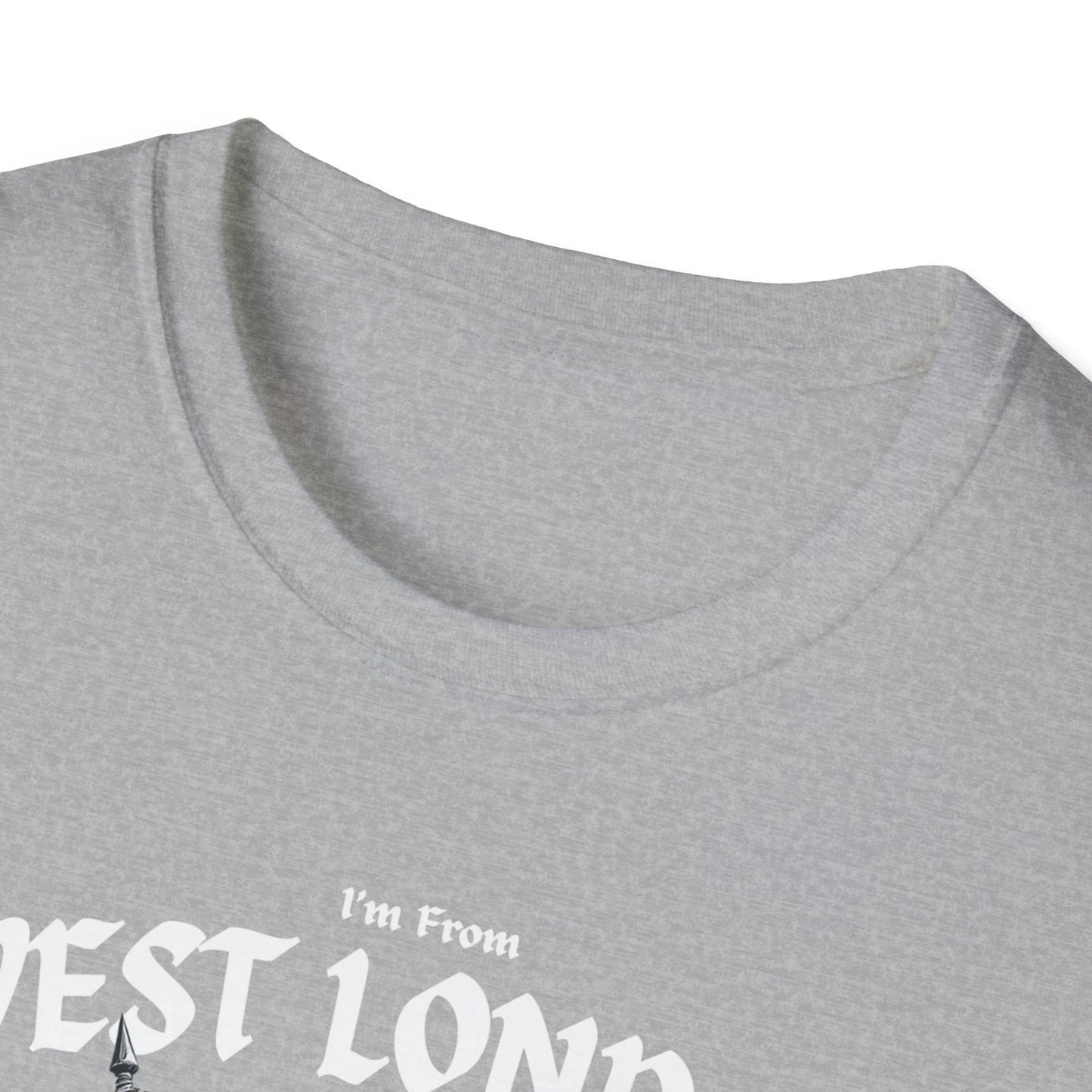 West London Underestimate Guy T-Shirt, c02-n08-s002 Softstyle Graphic Tee, Unisex Casual Wear, Support'n Locals Merch, Gift for Community Lovers.