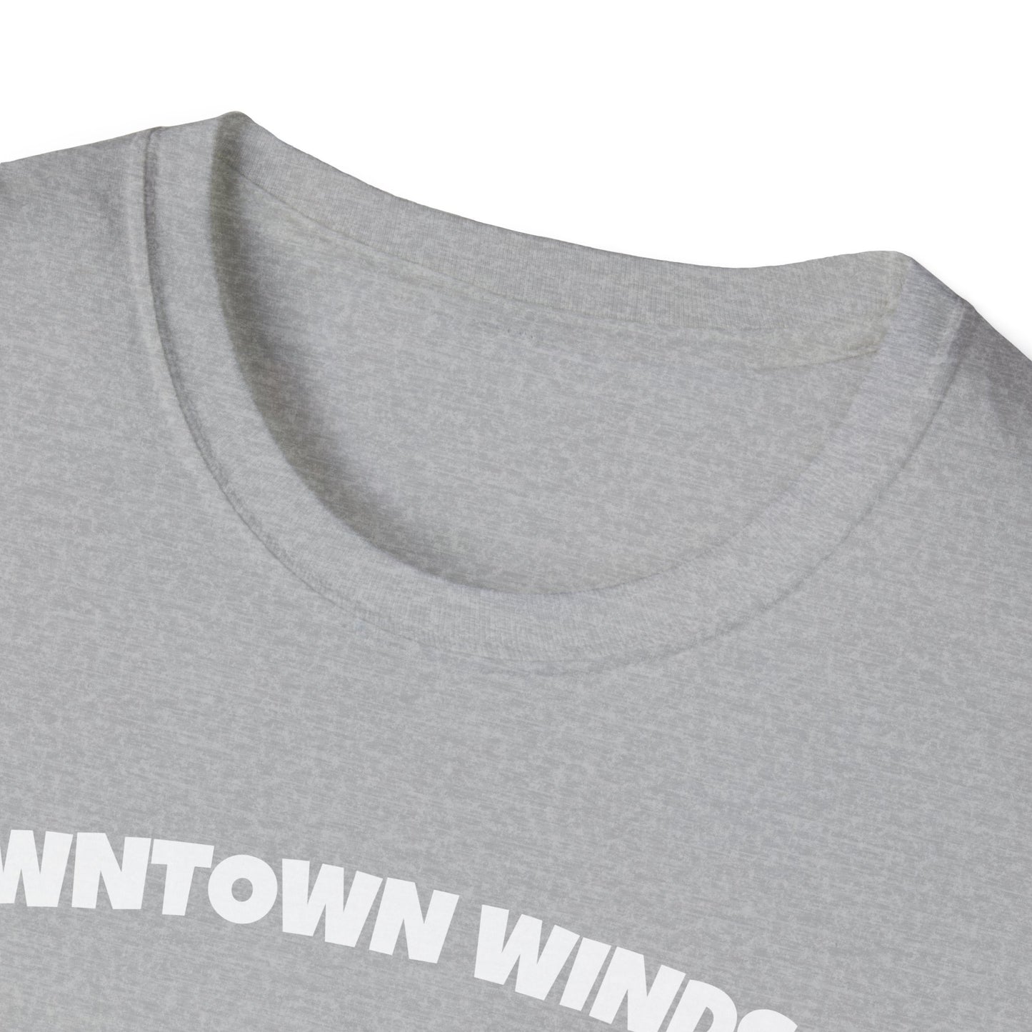 DOWNTOWN WINDSOR T-Shirt, Softstyle Graphic Tee, Unisex Casual Wear, Support Local Merch, Gift for Community Lovers, Finkz Windsor