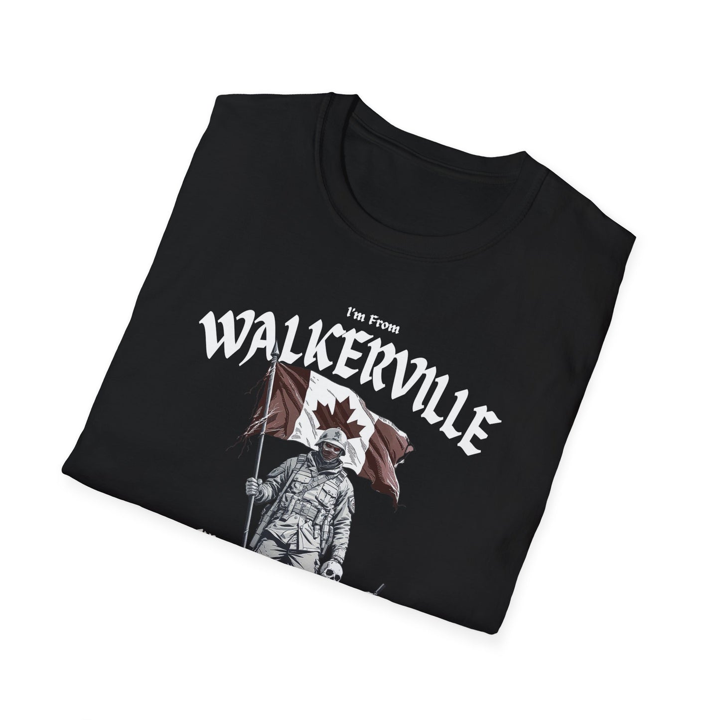 Walkerville Underestimate Guy T-Shirt, c01-n07-s002 Softstyle Graphic Tee, Unisex Casual Wear, Support'n Locals Merch, Gift for Community Lovers.