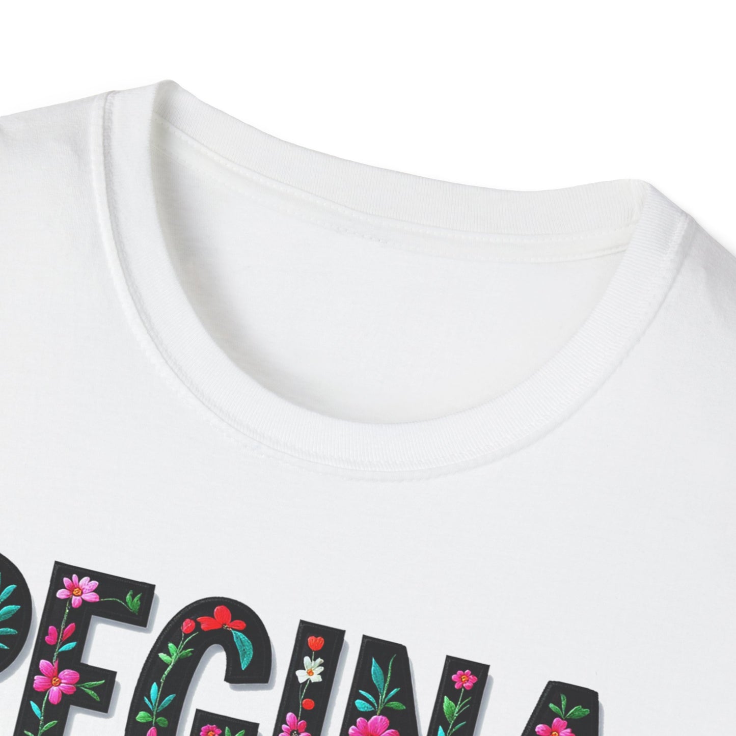 Regina Local Gal Flower-Heart T-Shirt, c10-n00-s005 Softstyle Graphic Tee, Unisex Casual Wear, Support Local Merch, Gift for Community Lovers, Finkz WINDSOR