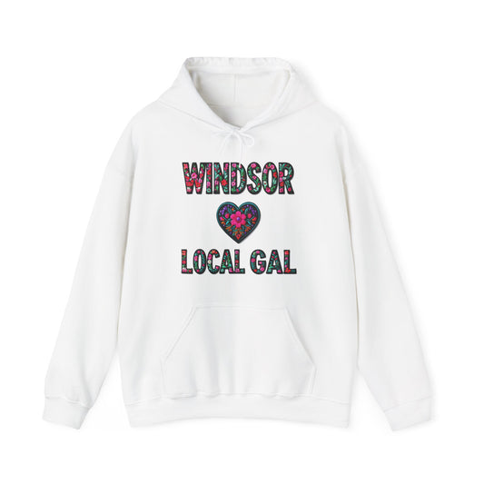 Windsor Local Gal Flower c01-n00-hs005, Hooded Sweatshirt -  Unisex Heavy Blend™ Pullover, Casual Hoodie for Every Day, Gift for Friends, Support'n Locals -Local Pride Apparel Support Your Community