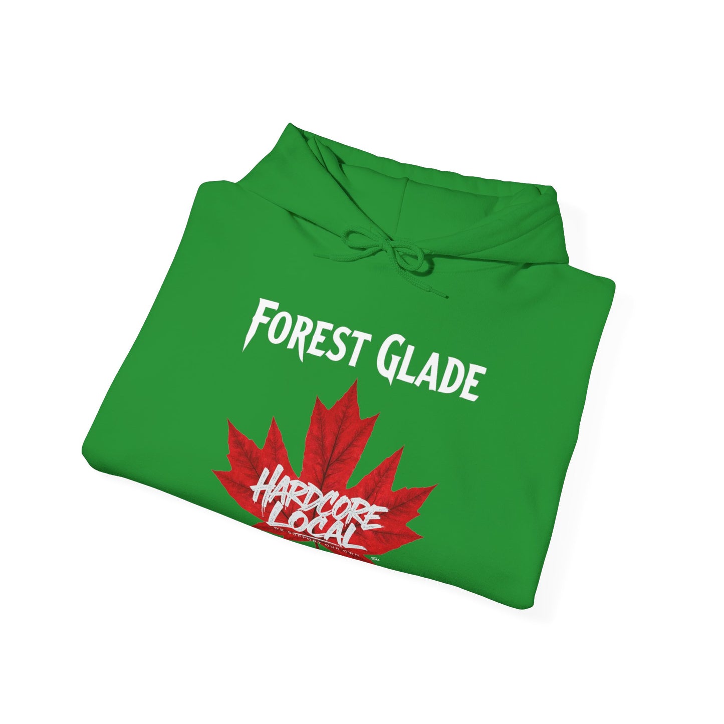 FOREST GLADE RED LEAF HARDCORE LOCAL Hooded Sweatshirt - Unisex Heavy Blend™ Pullover, Casual Hoodie for Every Day, Gift for Friends, Local Pride Apparel Support Your Community Finkz 49