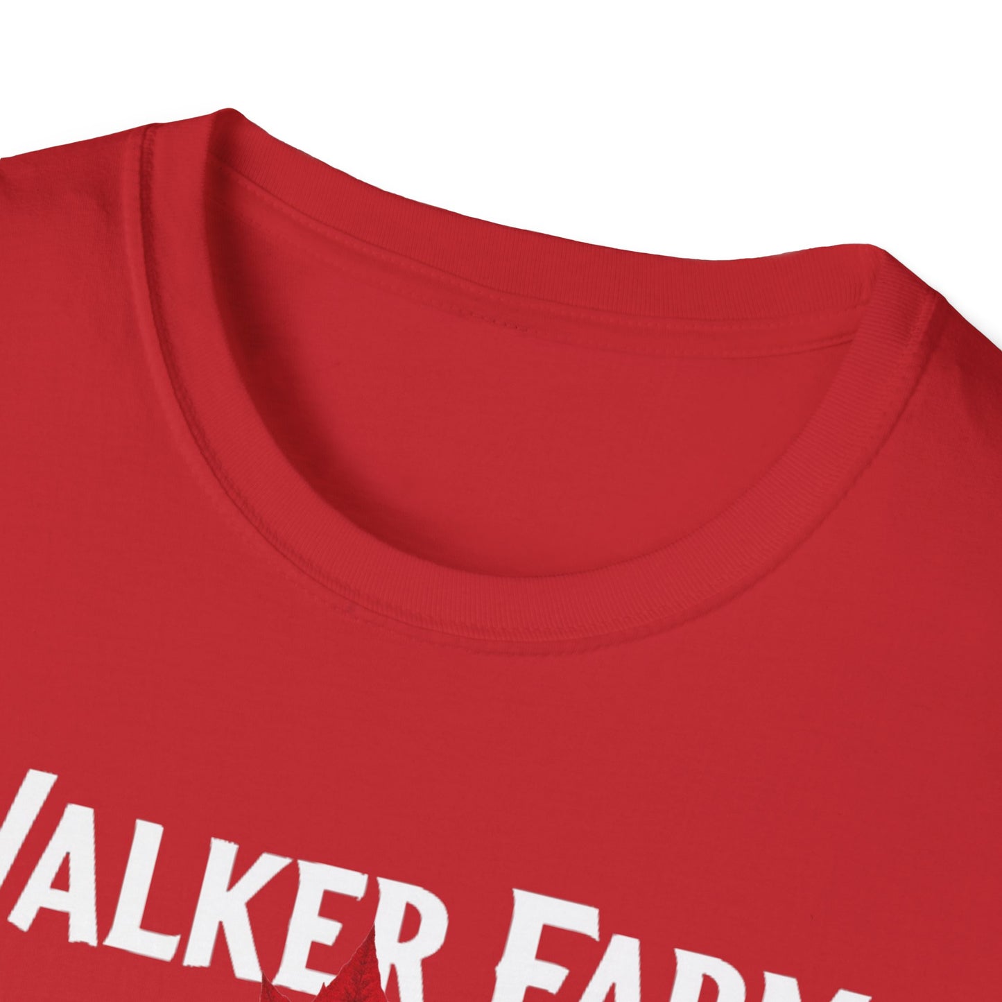 Walker Farm Hardcore Local Red Leaf, We Support Our Own, 1 T-Shirt, Softstyle Graphic Tee, Unisex Casual Wear, Support Local Merch, Gift for Community Lovers