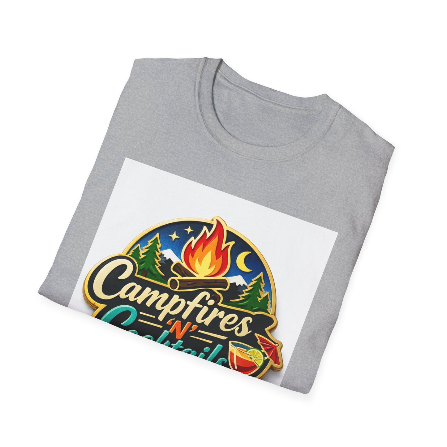 Campfire'N Cocktails T-Shirt, Softstyle, Unisex - CampfireNCocktails.com