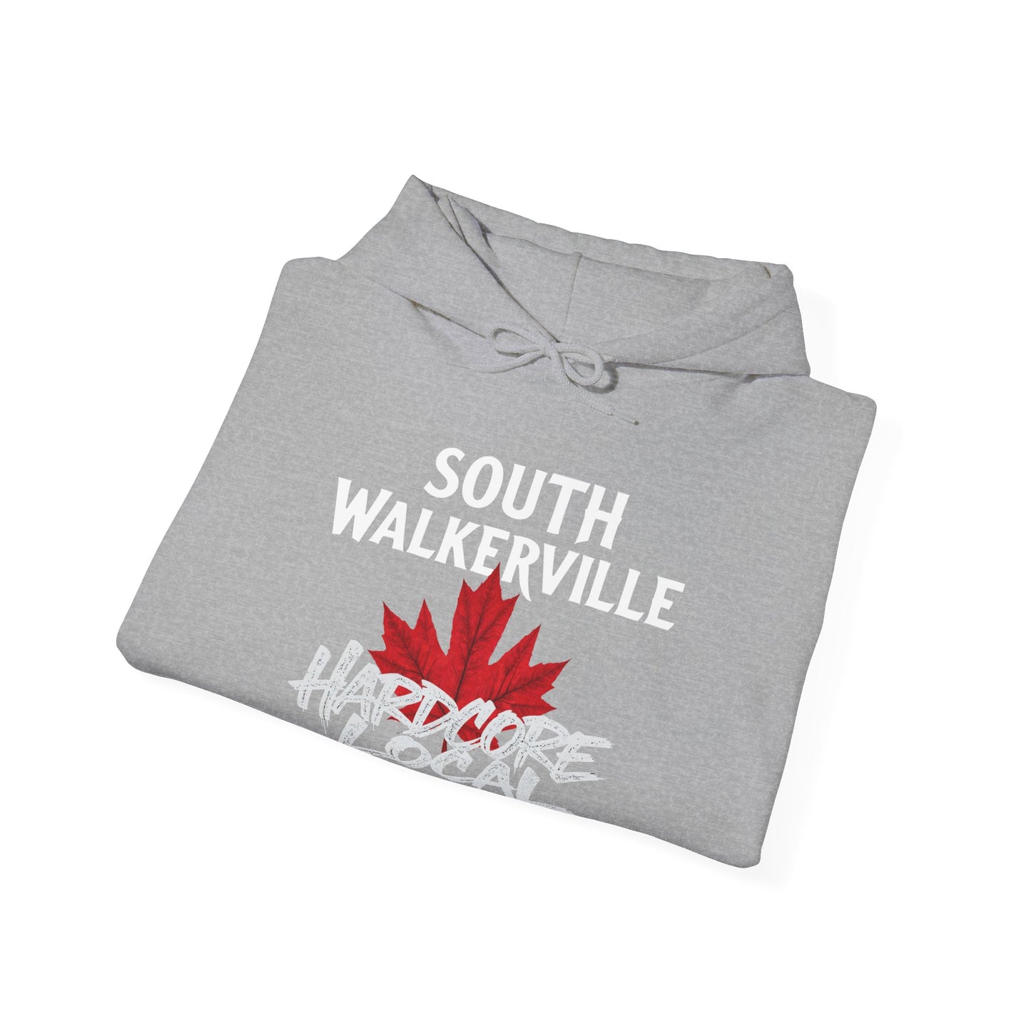 South Walkerville HARDCORE LOCAL red leaf, Hooded Sweatshirt - c01-n08-hs006 Unisex Heavy Blend™ Pullover, Casual Hoodie for Every Day, Gift for Friends, Support'n Locals -Local Pride Apparel Support Your Community