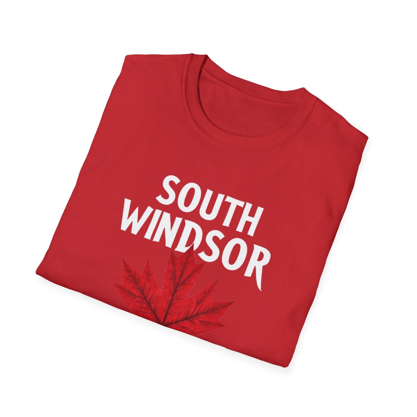 South Windsor Hardcore Local Red Leaf, We Support Our Own, 1 T-Shirt, Softstyle Graphic Tee, Unisex Casual Wear, Support Local Merch, Gift for Community Lovers
