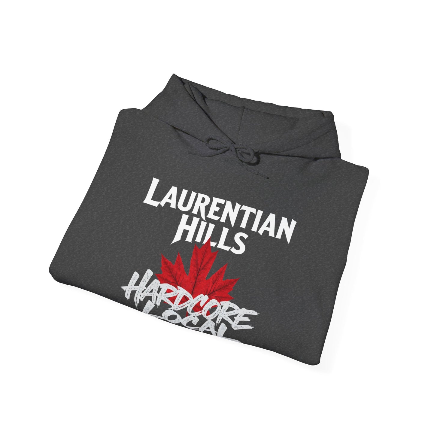 Laurentian Hills HARDCORE LOCAL red leaf, Hooded Sweatshirt - c03-n06-hs006 Unisex Heavy Blend™ Pullover, Casual Hoodie for Every Day, Gift for Friends, Support'n Locals -Local Pride Apparel Support Your Community