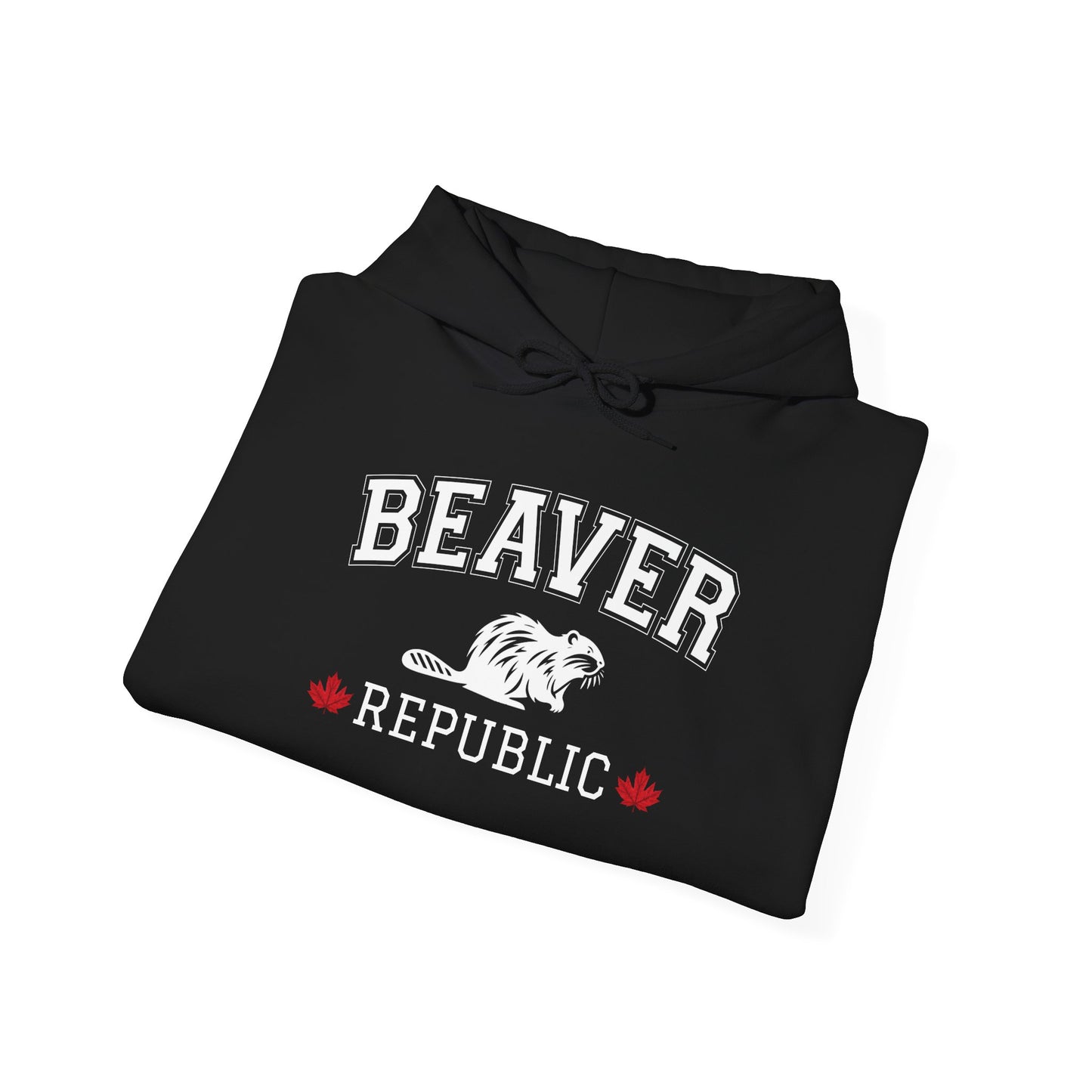 Beaver Republic Black, Hooded Sweatshirt Unisex Heavy Blend™ Pullover, Casual Hoodie for Every Day, Gift for Friends, Support'n Locals -Local Pride Apparel Support Your Community