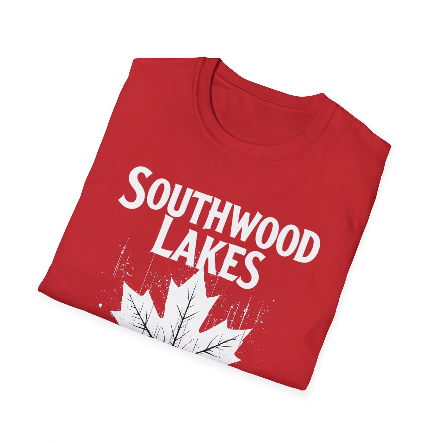SOUTHWOOD LAKES, We Support Our Own 2, Hardcore Local White Leaf T-Shirt, Softstyle Graphic Tee, Unisex Casual Wear, Support Local Merch, Gift for Community Lovers Finkz Windsor