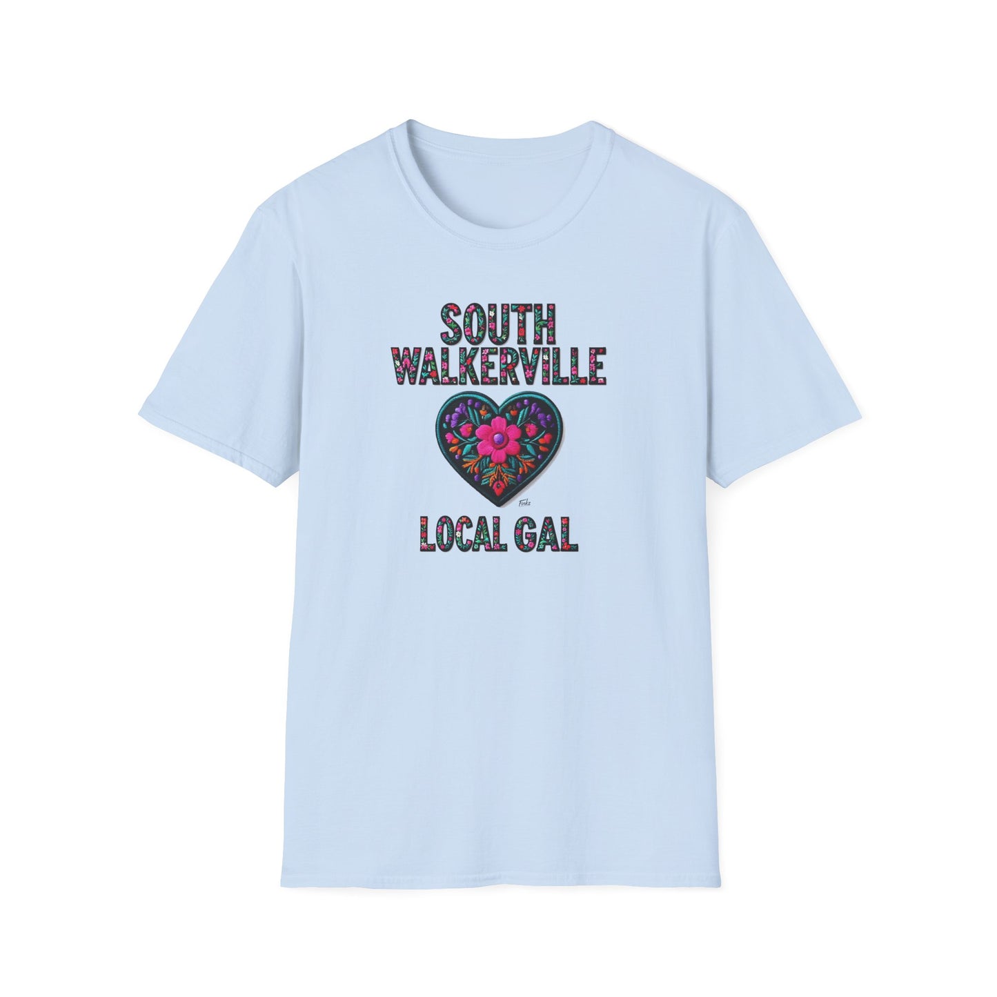 SOUTH WALKERVILLE Local Gal Flower-Heart T-Shirt, Softstyle Graphic Tee, Unisex Casual Wear, Support Local Merch, Gift for Community Lovers, Finkz WINDSOR