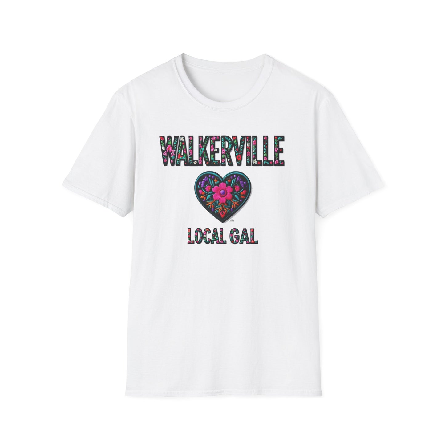 WALKERVILLE Local Gal Flower-Heart T-Shirt, 2 Softstyle Graphic Tee, Unisex Casual Wear, Support Local Merch, Gift for Community Lovers, Finkz WINDSOR