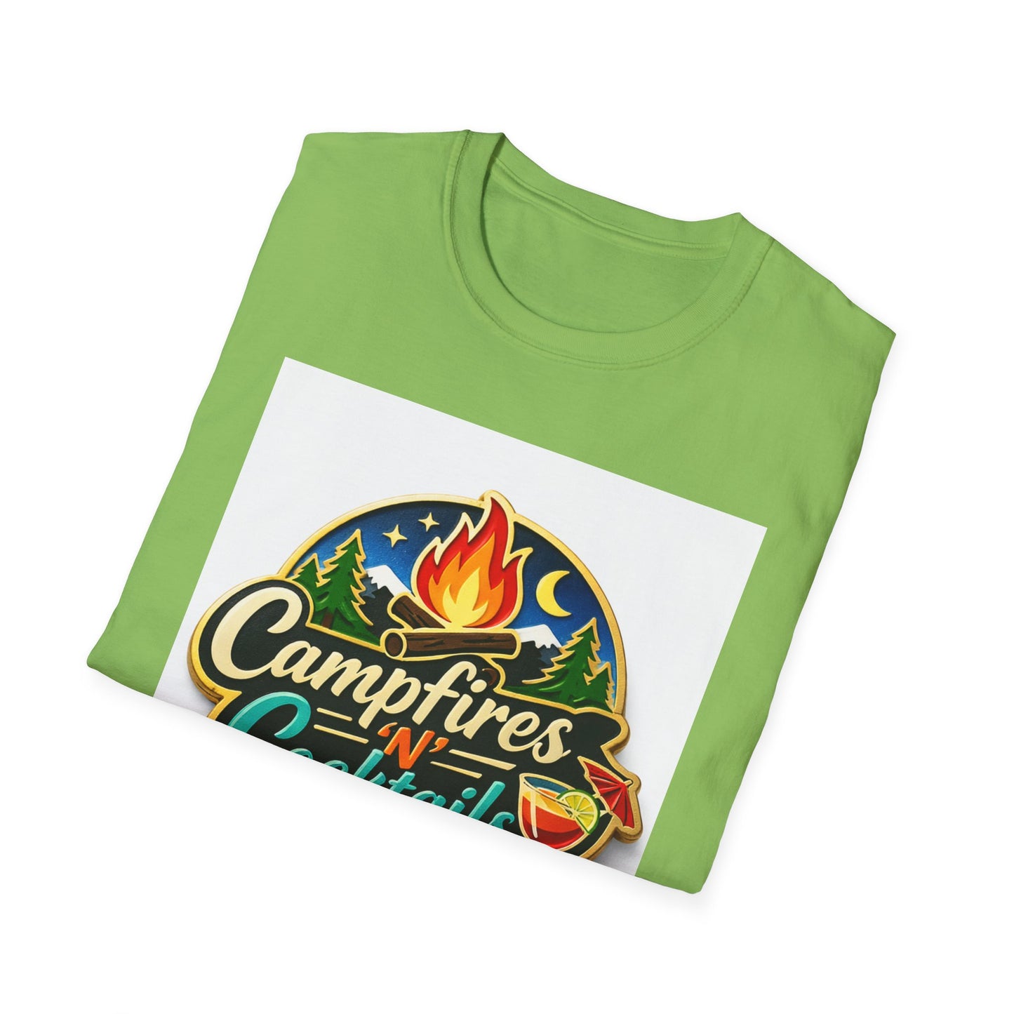 Campfire'N Cocktails T-Shirt, Softstyle, Unisex - CampfireNCocktails.com