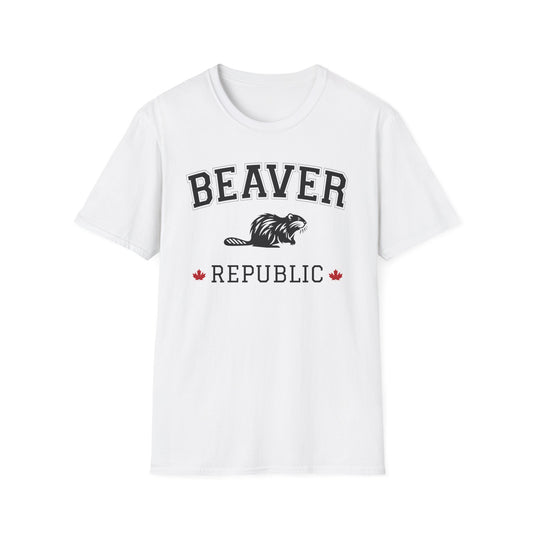 Beaver Republic T-Shirt, Softstyle Graphic Tee, Unisex Casual Wear, Support'N Locals Merch, Gift for Community Lovers,
