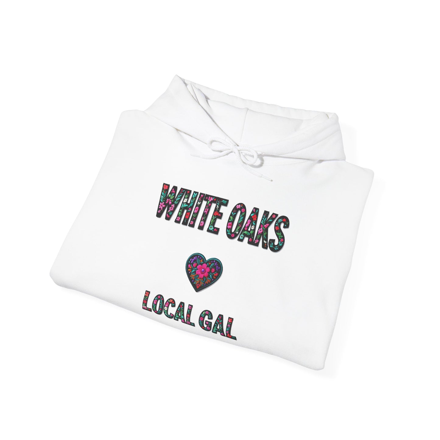 White Oaks Local Gal Flower c02-n09-hs005, Hooded Sweatshirt -  Unisex Heavy Blend™ Pullover, Casual Hoodie for Every Day, Gift for Friends, Support'n Locals -Local Pride Apparel Support Your Community