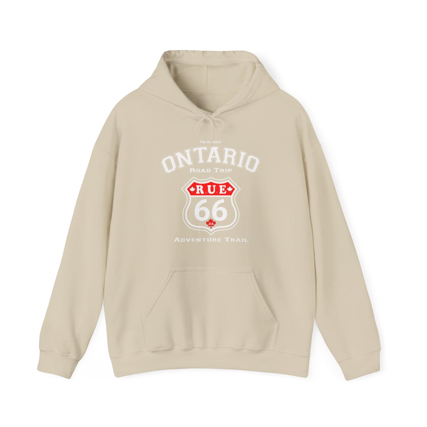 Ontario Road Trip Black | Rue66.ca 100% Authentic | Cozy Camping Hoodie | Unisex Hooded Sweatshirt for Nature Lovers, Casual Wear, Gift for Him/Her, Outdoor Adventures, Cozy...