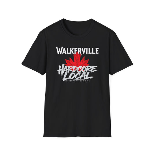 WALKERVILLE Hardcore Local, We Support Our Own,  Red Leaf 3 T-Shirt, Softstyle Graphic Tee, Unisex Casual Wear, Support Local Merch, Gift for Community Lovers, FINKZ WINDSOR