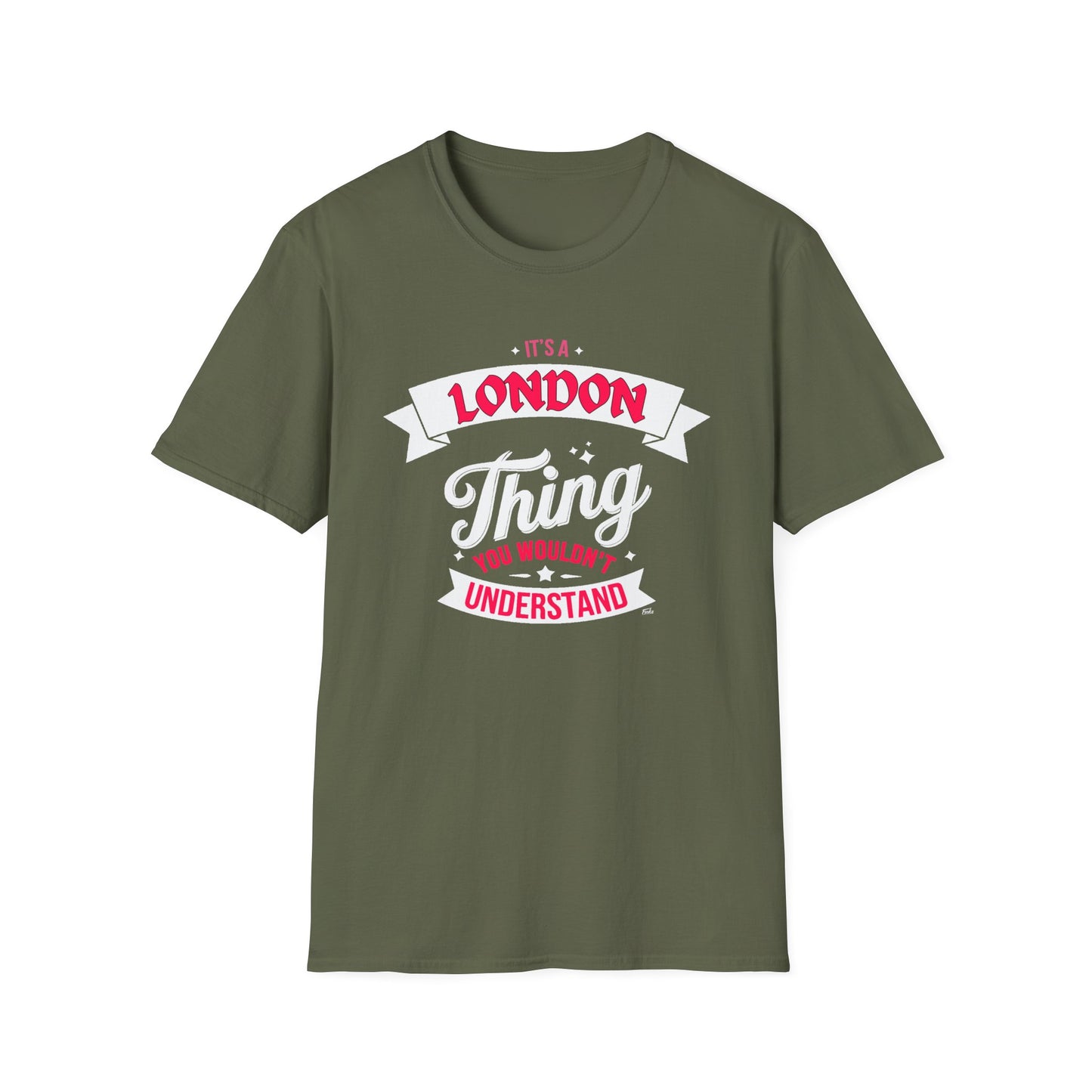 London THING T-Shirt, Softstyle Graphic Tee, Unisex Casual Wear, Support Local Merch, Gift for Community Lovers, c02-s003
