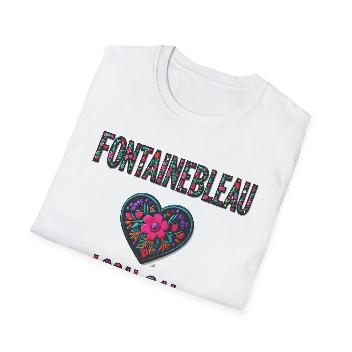FONTAINEBLEAU Local Gal Flower-Heart T-Shirt, 3 Softstyle Graphic Tee, Unisex Casual Wear, Support Local Merch, Gift for Community Lovers, Finkz WINDSOR
