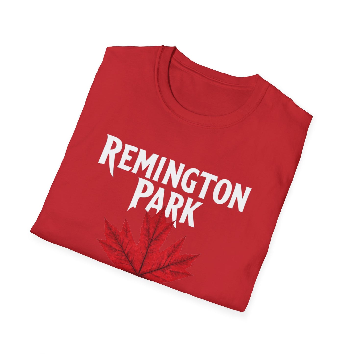 Remington Park Hardcore Local Red Leaf, We Support Our Own, 1 T-Shirt, Softstyle Graphic Tee, Unisex Casual Wear, Support Local Merch, Gift for Community Lovers