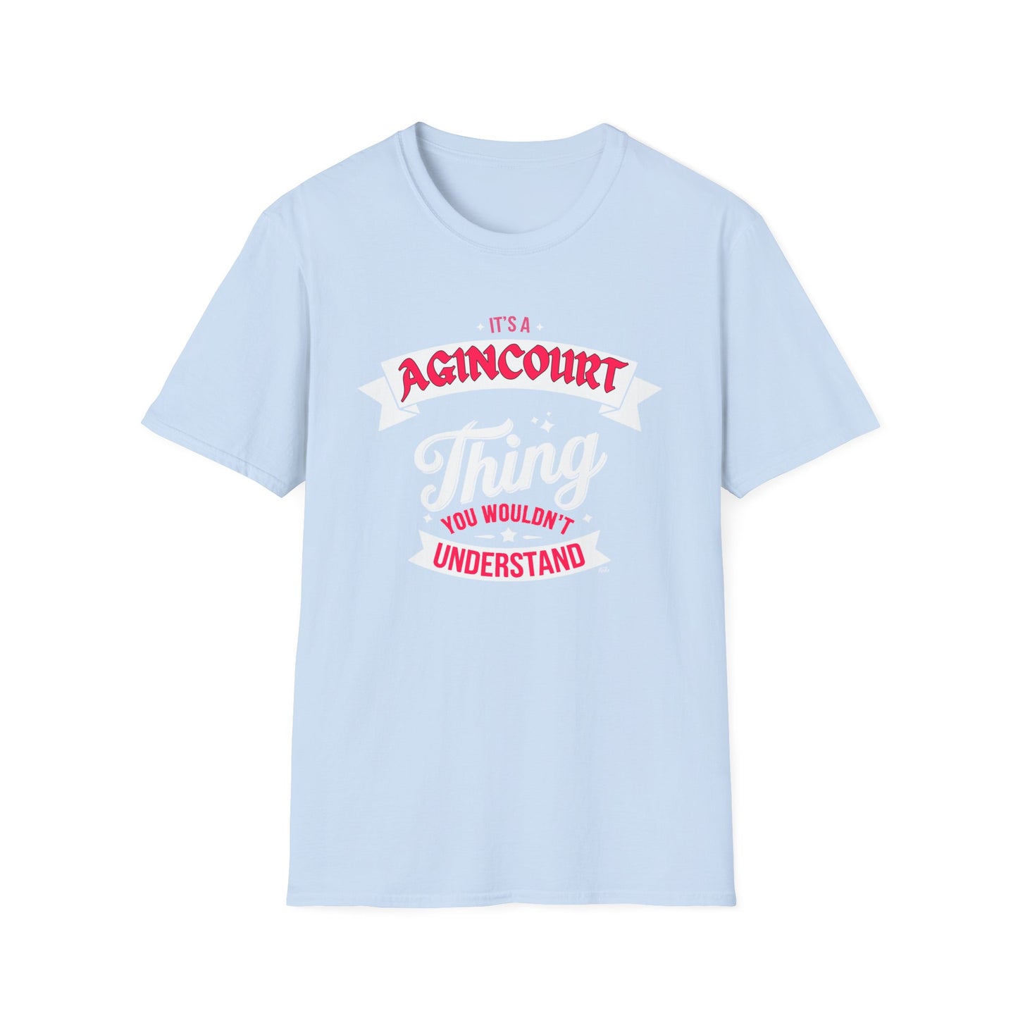 Agincourt THING T-Shirt, Softstyle Graphic Tee, Unisex Casual Wear, Support Local Merch, Gift for Community Lovers, c06-n01-s003
