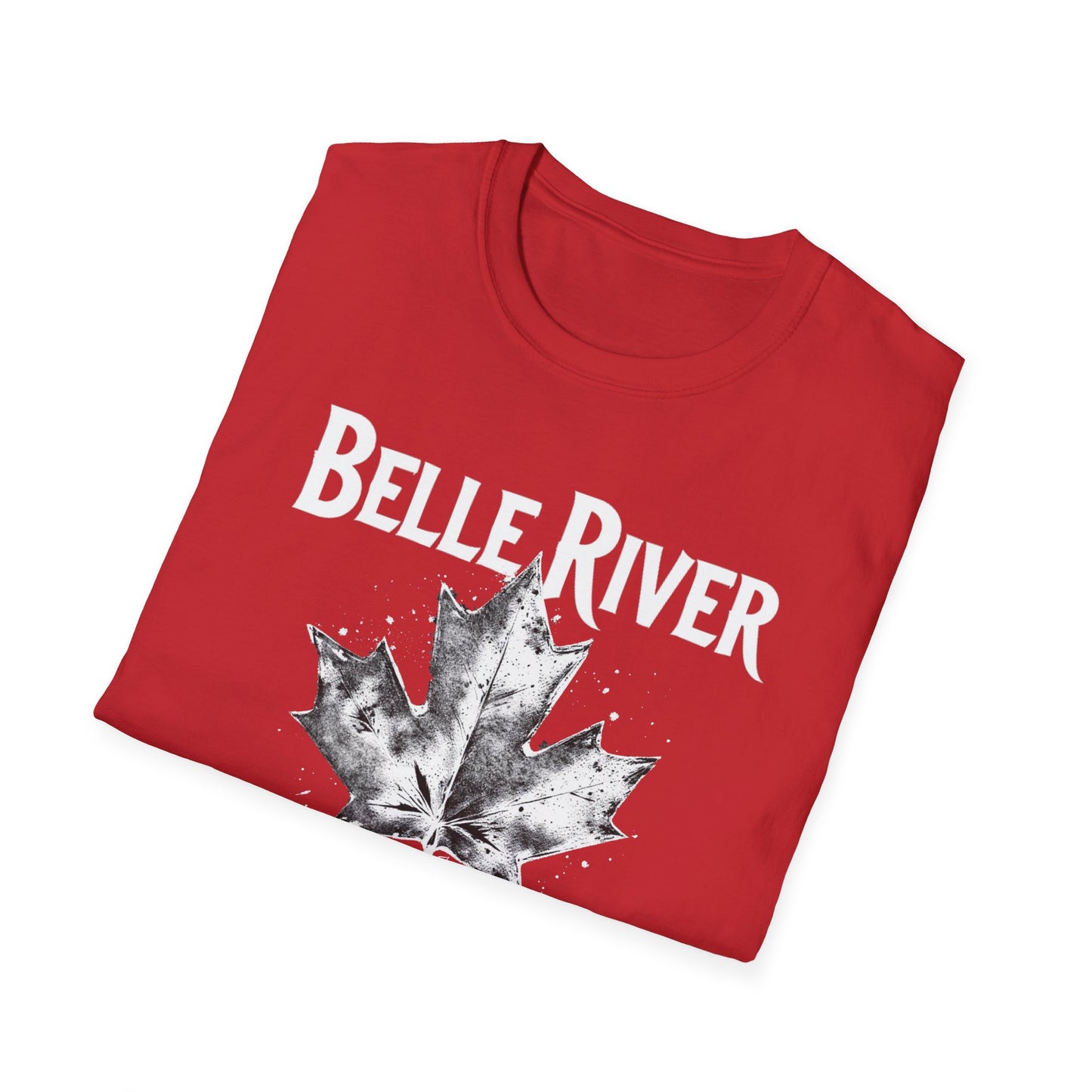 BELLE RIVER, Rep'n My Hood, Hardcore Local Cool Leaf T-Shirt, Softstyle Graphic Tee, Unisex Casual Wear, Support Local Merch, Gift for Community Lovers, Finkz WINDSOR