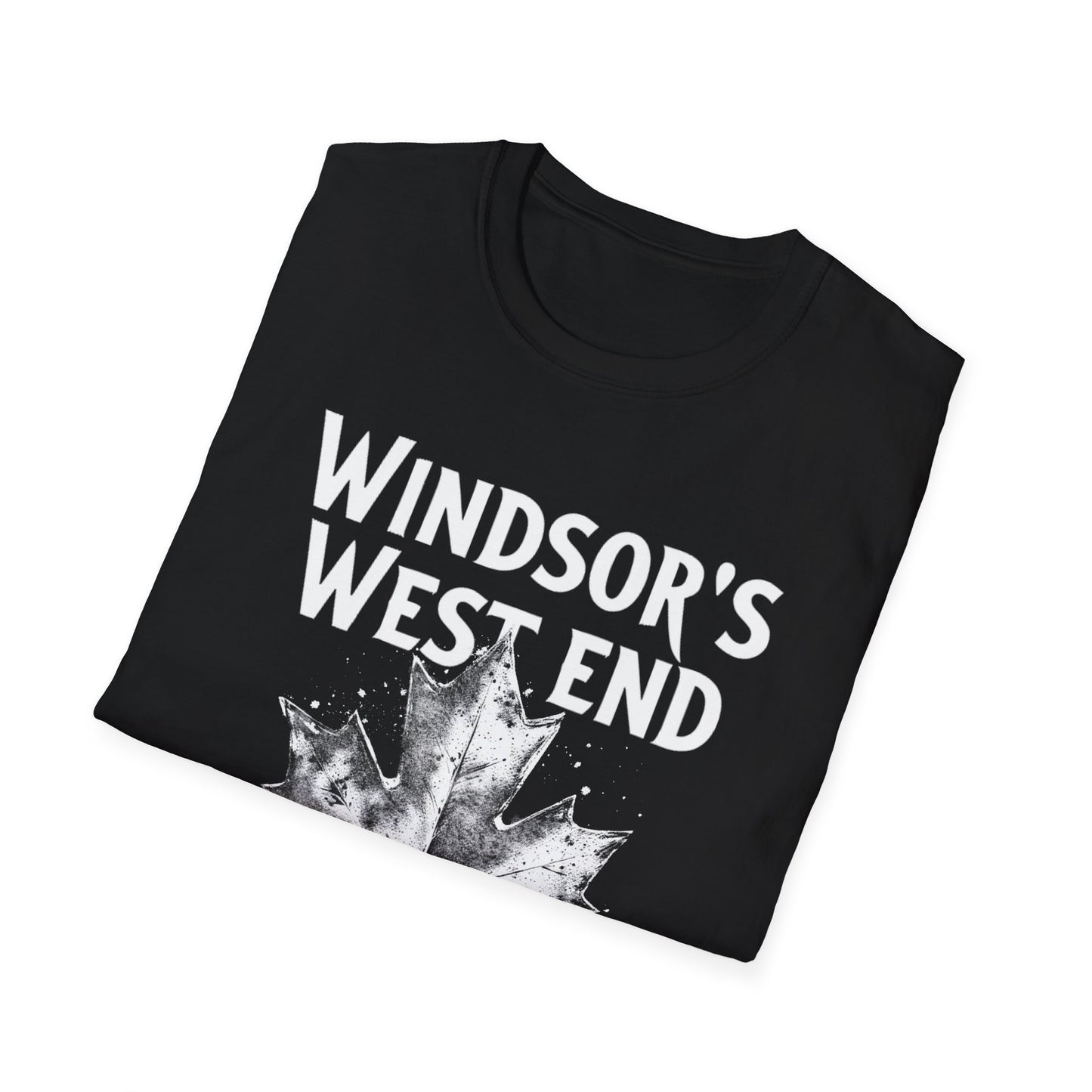 WINDSOR WEST END, Rep'n My Hood, Hardcore Local Cool Leaf T-Shirt, Softstyle Graphic Tee, Unisex Casual Wear, Support Local Merch, Gift for Community Lovers, Finkz WINDSOR