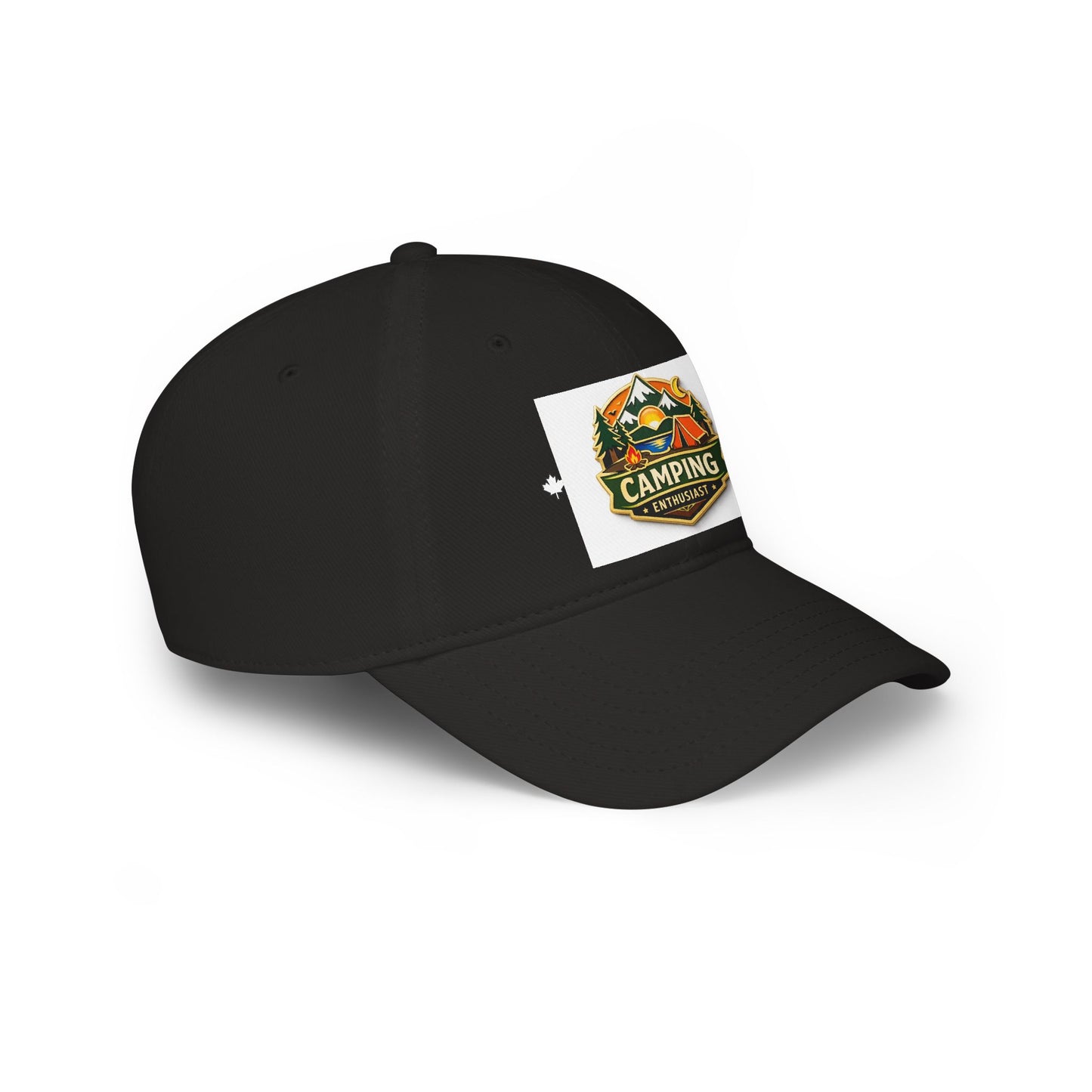 Camping Enthusiast White Low Profile Baseball Cap, Adjustable Hat, Outdoor Gear, Casual Style, Gift for Nature Lovers CampingEnthusiast.com