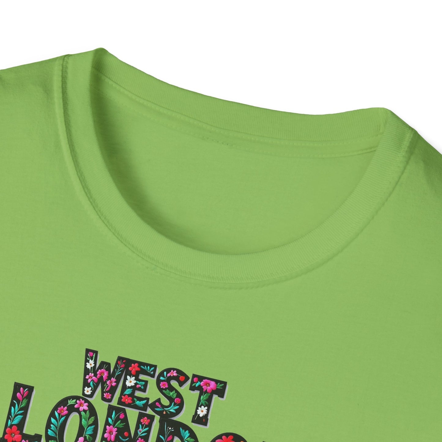 West London Local Gal Flower-Heart T-Shirt, c02-n08-s05  Softstyle Graphic Tee, Unisex Casual Wear, Support Local Merch, Gift for Community Lovers, Finkz WINDSOR