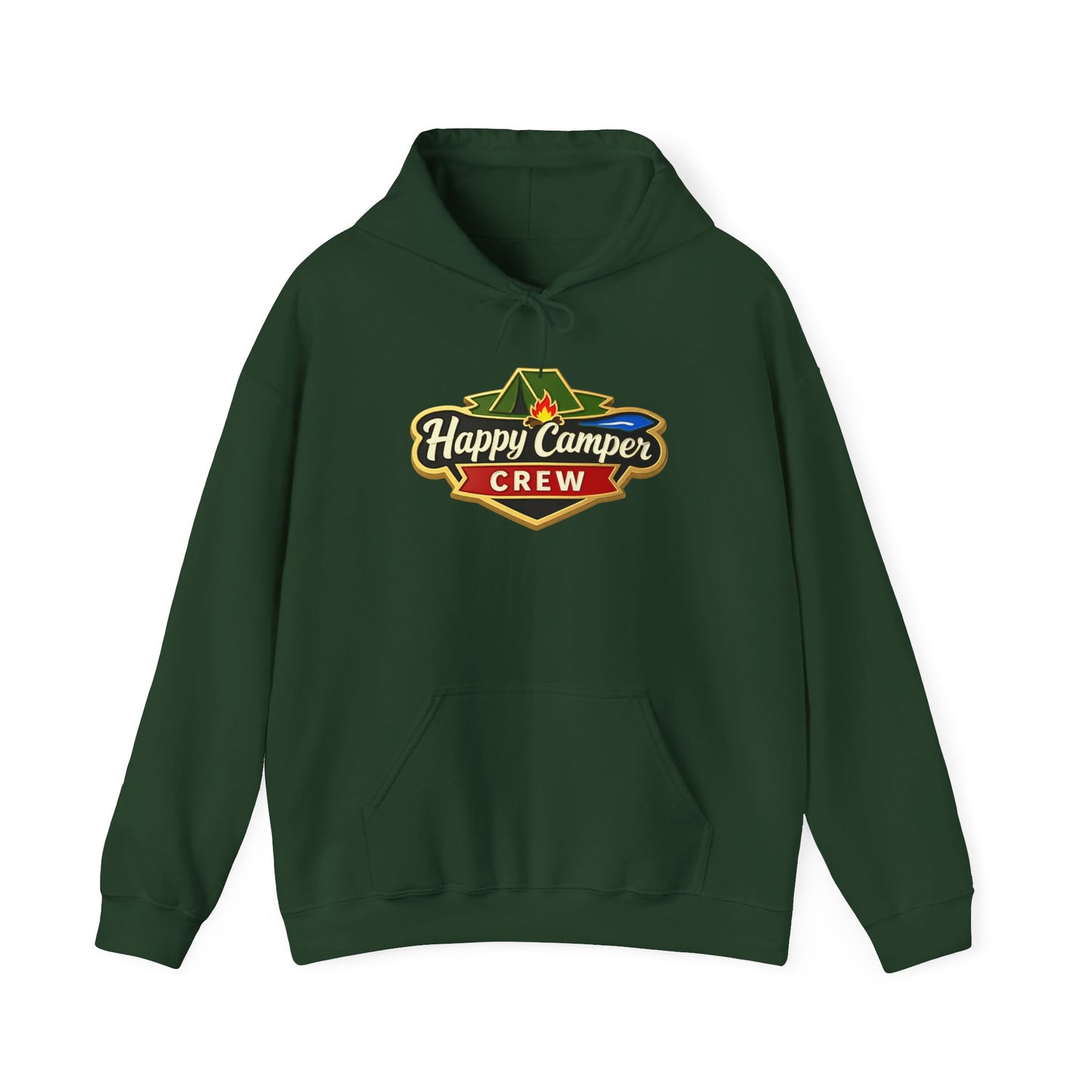 Happy Camper Crew - Dark Hoodie |  100% Authentic | Cozy Camping Hoodie | Unisex Hooded Sweatshirt for Nature Lovers, Casual Wear, Gift for Him/Her, Outdoor Adventures.. - HappyCamperCrew.com