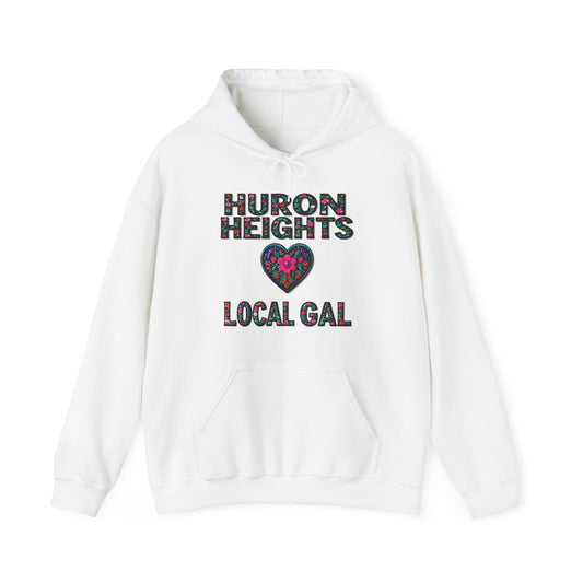 Huron Heights Local Gal Flower c02-n01-hs005, Hooded Sweatshirt - Unisex Heavy Blend™ Pullover, Casual Hoodie for Every Day, Gift for Friends, Support'n Locals -Local Pride Apparel Support Your Community