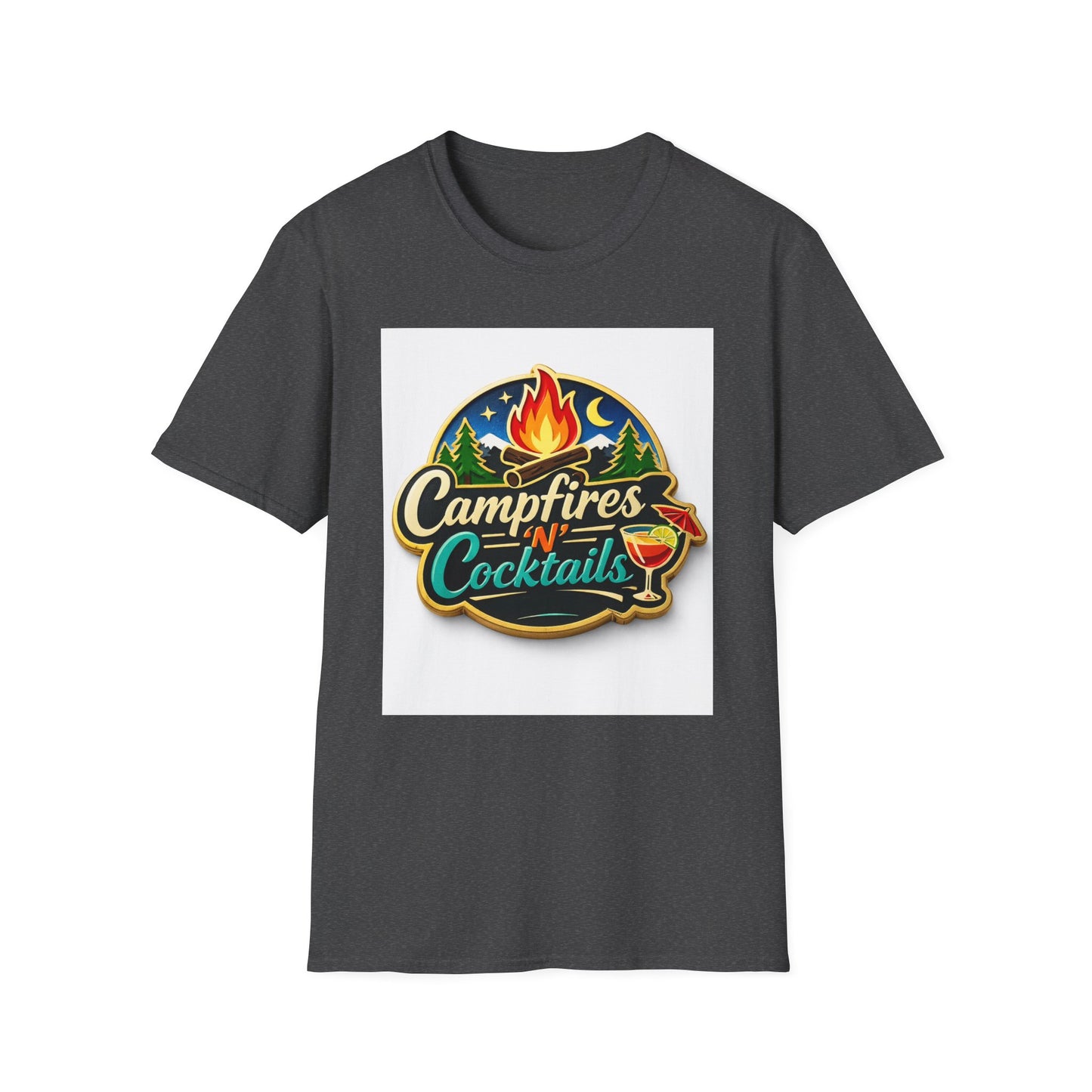 Campfire'N Cocktails T-Shirt, Softstyle, Unisex - CampfireNCocktails.com