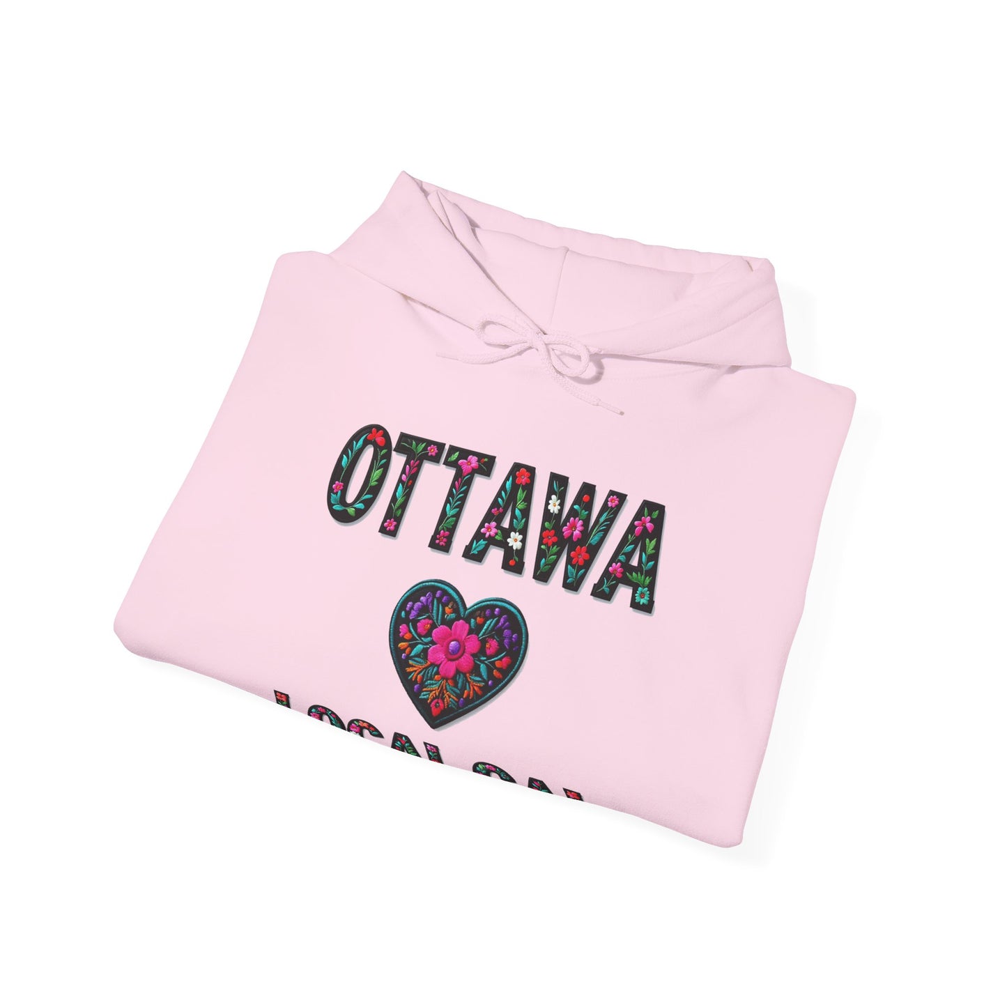 Ottawa Local Gal Flower c07-n00-hs005, Hooded Sweatshirt -  Unisex Heavy Blend™ Pullover, Casual Hoodie for Every Day, Gift for Friends, Support'n Locals -Local Pride Apparel Support Your Community