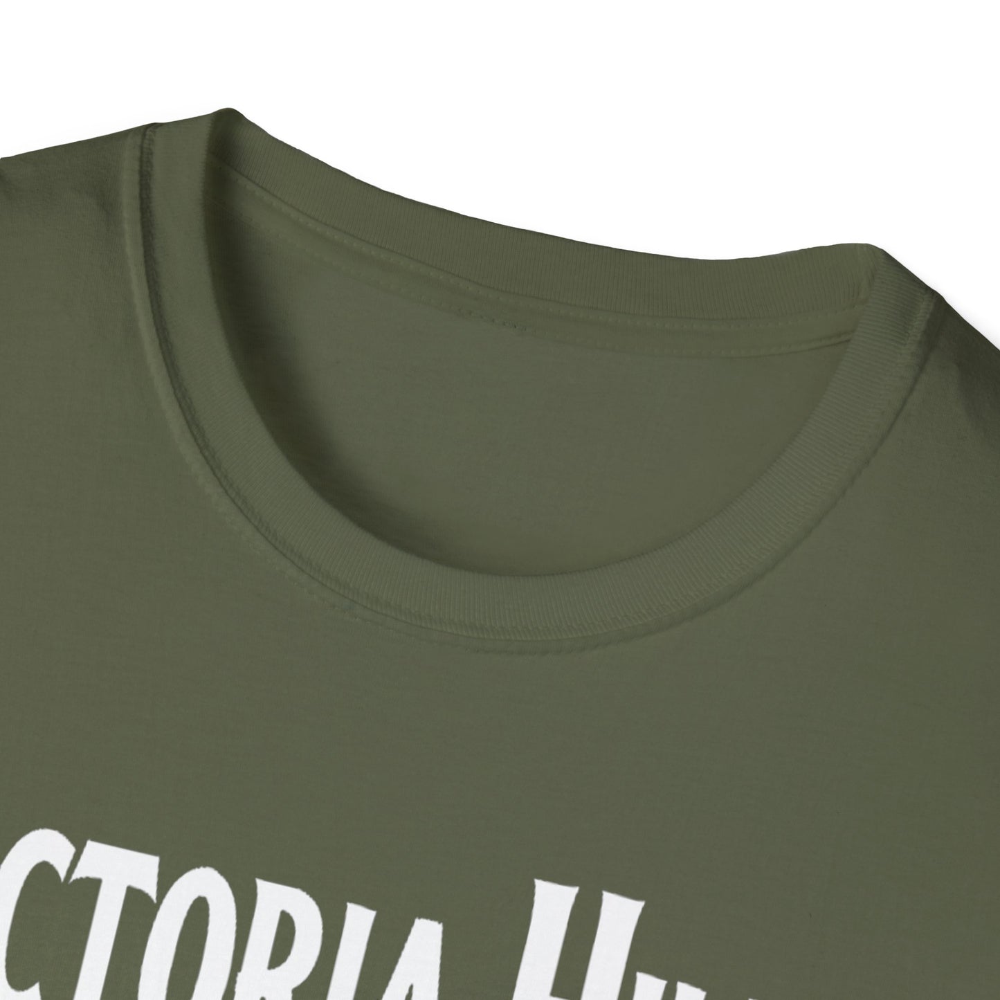 Victoria Hills Hardcore Rep'n White Leaf T-Shirt, c03-n10-s007 Softstyle Graphic Tee, Unisex Casual Wear, Support'n Locals Merch, Gift for Community Lovers.