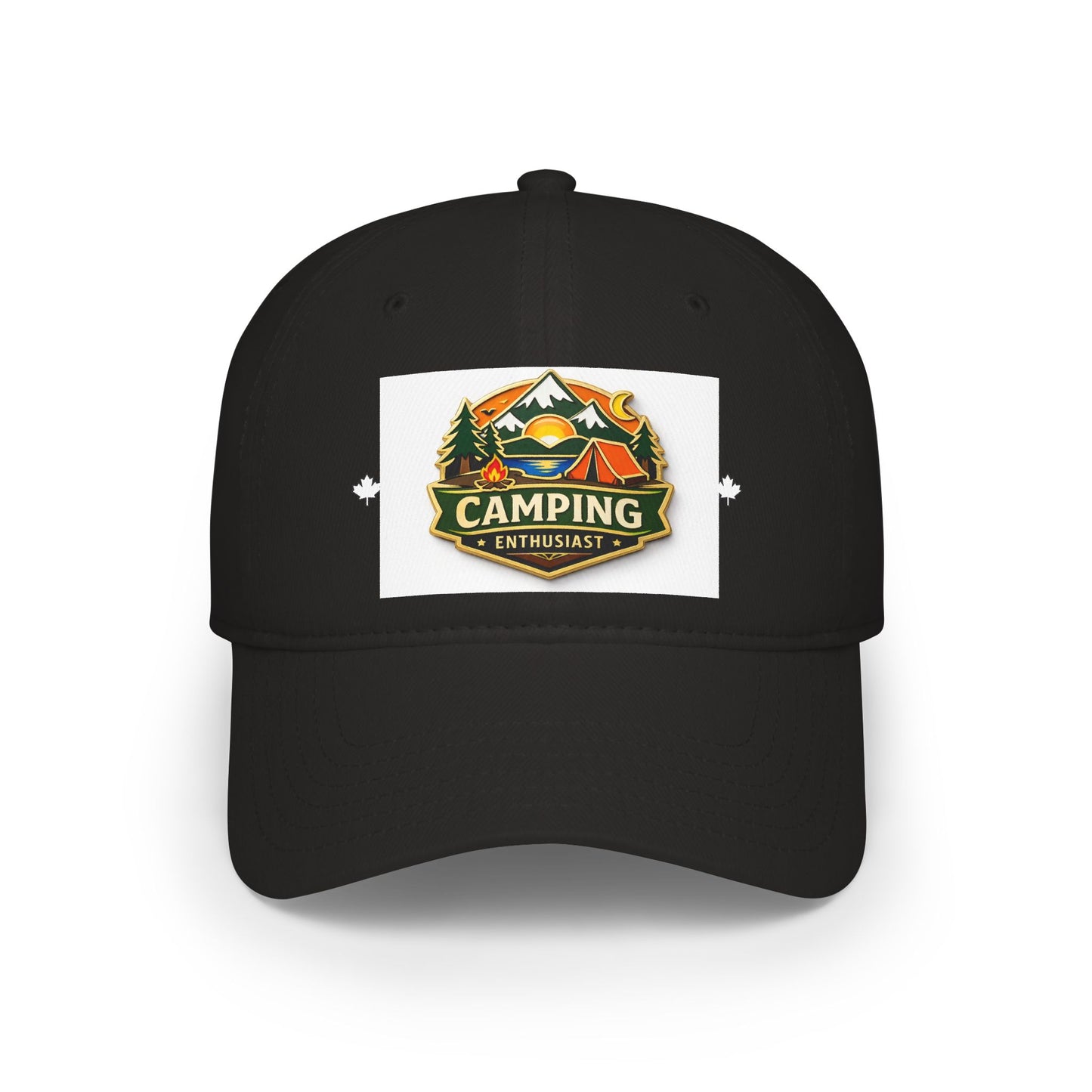 Camping Enthusiast White Low Profile Baseball Cap, Adjustable Hat, Outdoor Gear, Casual Style, Gift for Nature Lovers CampingEnthusiast.com