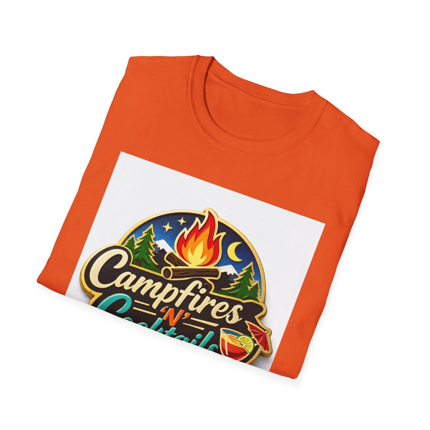 Campfire'N Cocktails T-Shirt, Softstyle, Unisex - CampfireNCocktails.com