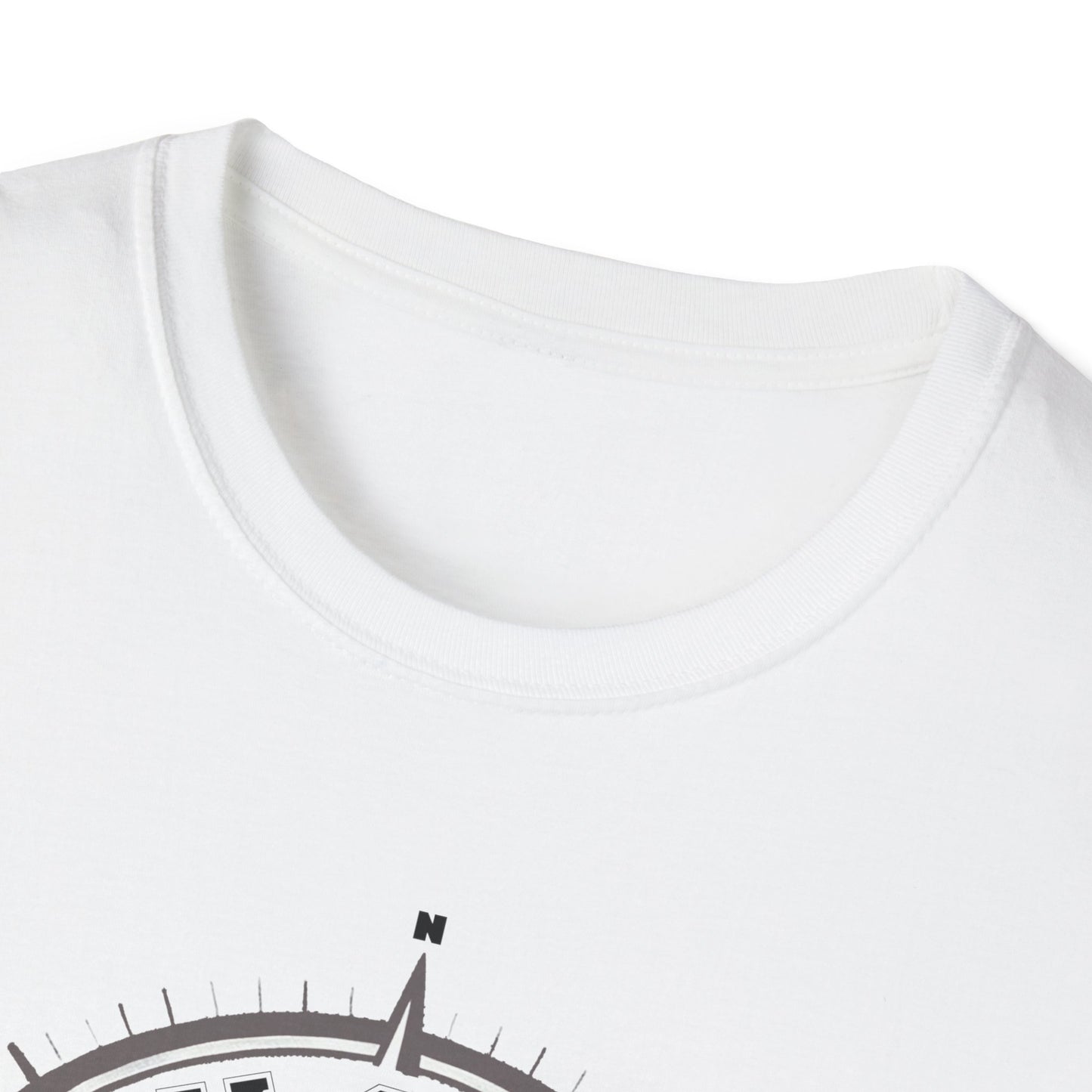 Happy Camper Crew Compass T-Shirt, Softstyle Graphic Tee, Unisex Casual Wear, Support'N Locals Merch, Gift for Community Lovers,