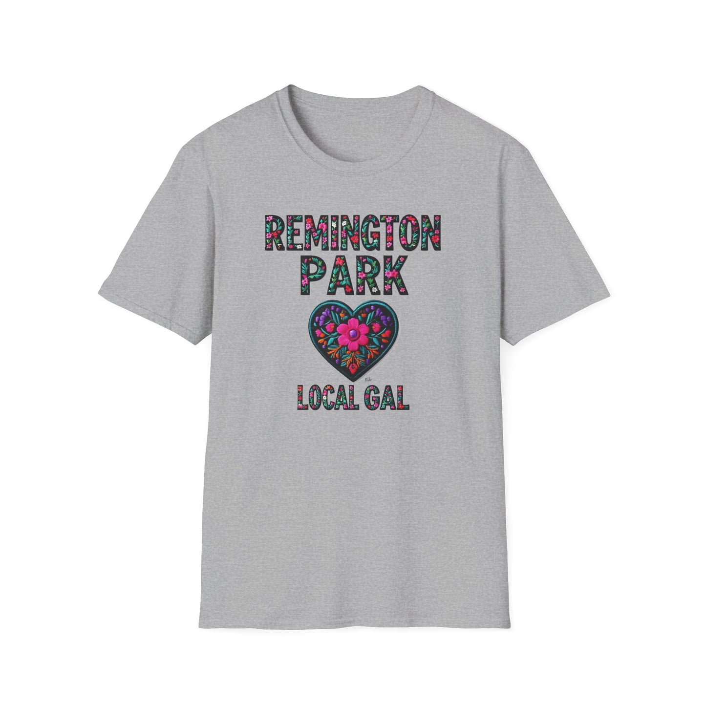 REMINGTON PARK Local Gal Flower-Heart T-Shirt, 3 Softstyle Graphic Tee, Unisex Casual Wear, Support Local Merch, Gift for Community Lovers, Finkz WINDSOR