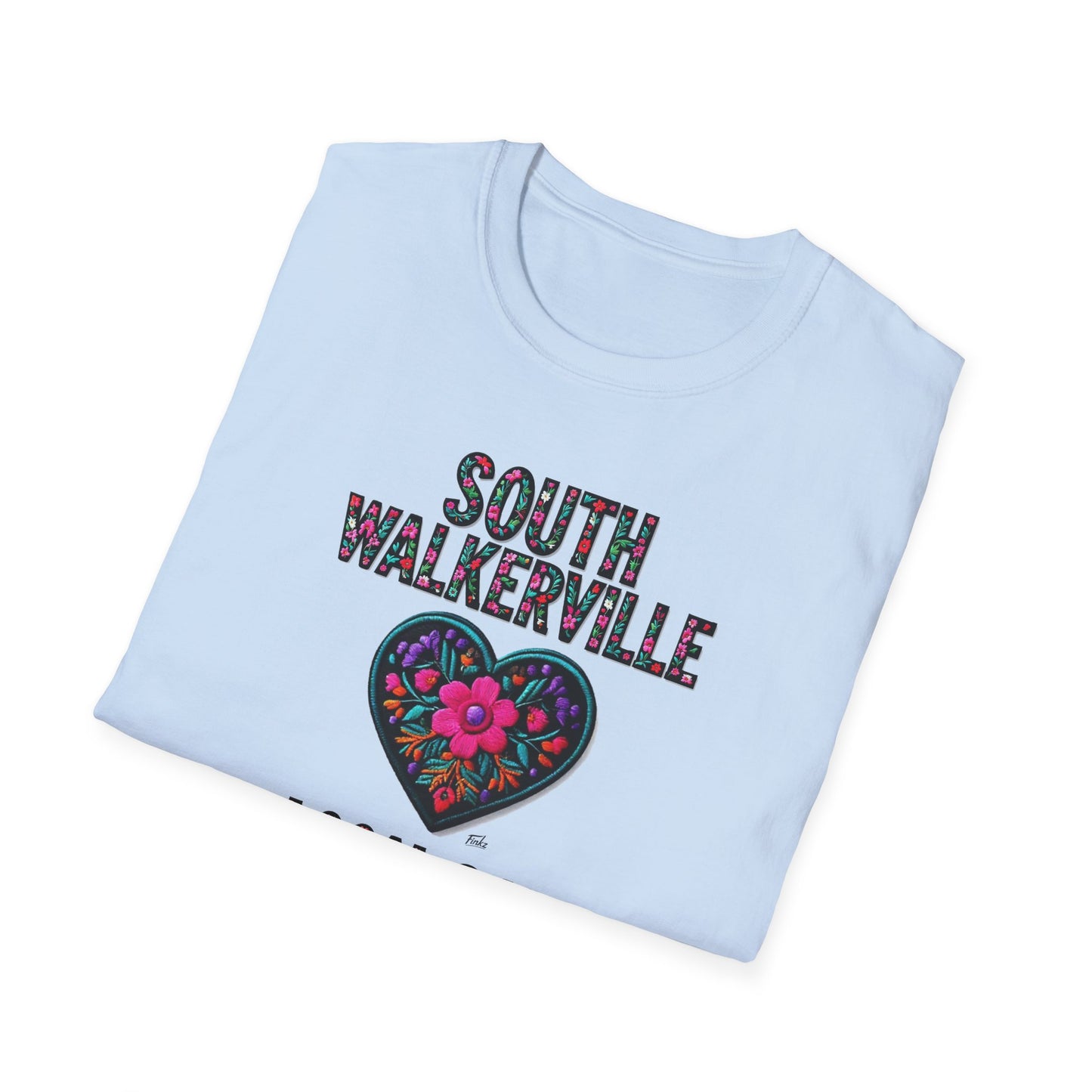 SOUTH WALKERVILLE Local Gal Flower-Heart T-Shirt, Softstyle Graphic Tee, Unisex Casual Wear, Support Local Merch, Gift for Community Lovers, Finkz WINDSOR