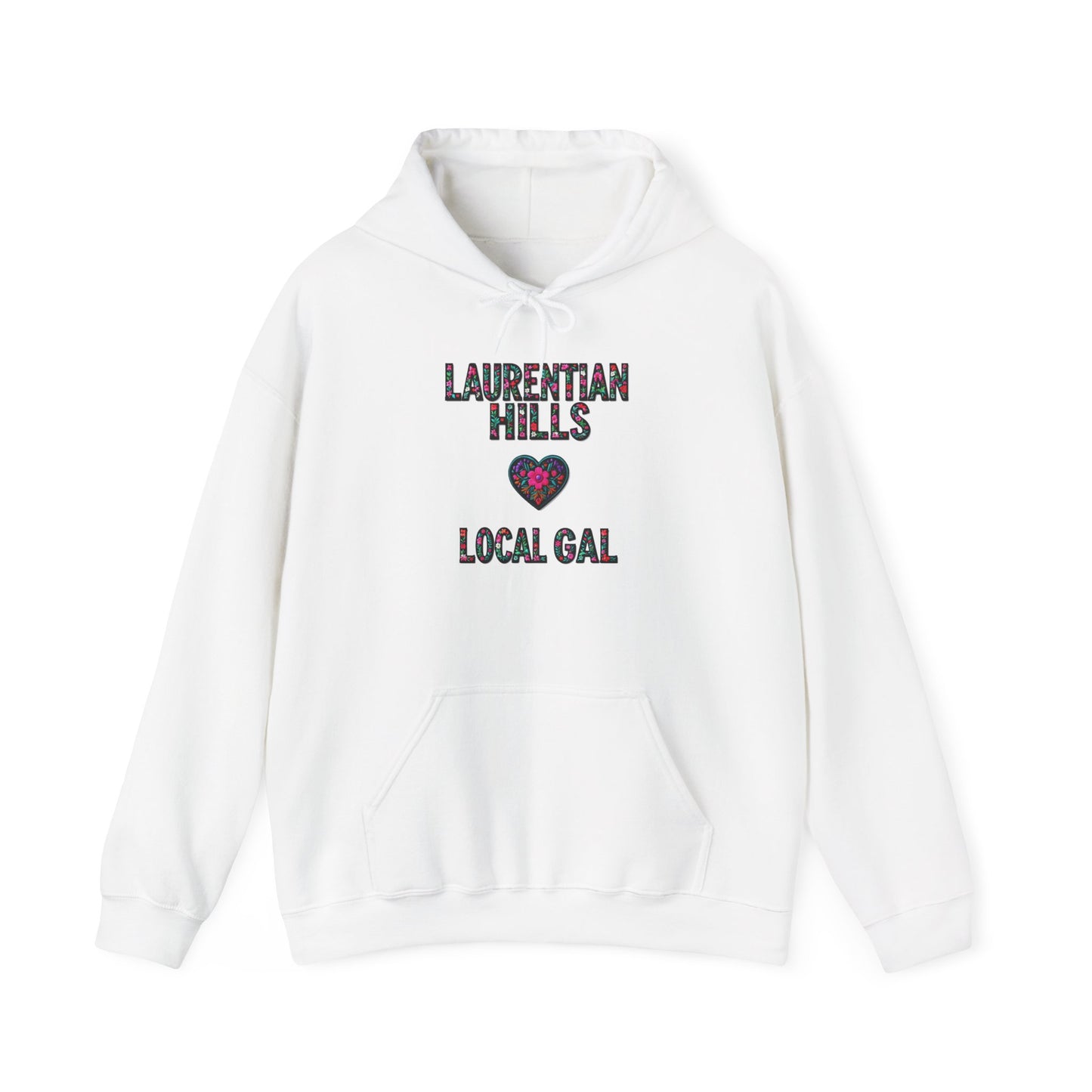 Laurentian Hills Local Gal Flower c03-n06-hs005, Hooded Sweatshirt -  Unisex Heavy Blend™ Pullover, Casual Hoodie for Every Day, Gift for Friends, Support'n Locals -Local Pride Apparel Support Your Community