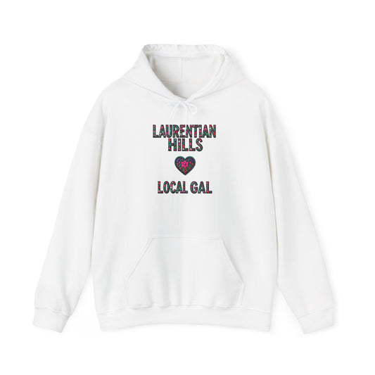 Laurentian Hills Local Gal Flower c03-n06-hs005, Hooded Sweatshirt -  Unisex Heavy Blend™ Pullover, Casual Hoodie for Every Day, Gift for Friends, Support'n Locals -Local Pride Apparel Support Your Community