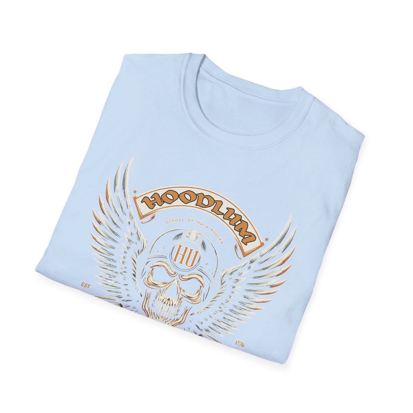 Laurentian West Hoodlum University Wings T-Shirt, Softstyle Graphic Tee, Unisex Casual Wear, Support'n Locals Merch, Gift for Community Lovers, c03-n07-s004