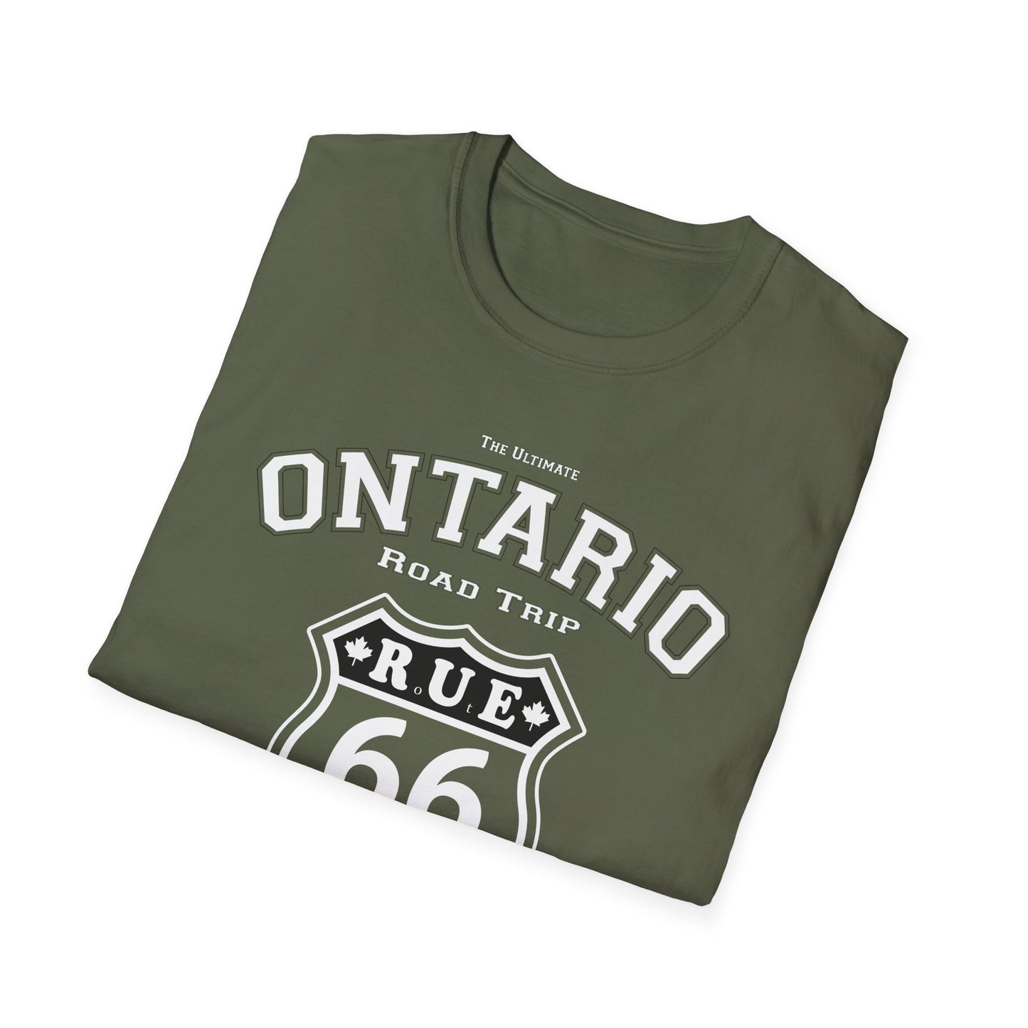 Ontario Rue 66 Road Trip Adventure Trail Red T-Shirt, Softstyle, Unisex - Rue66.ca