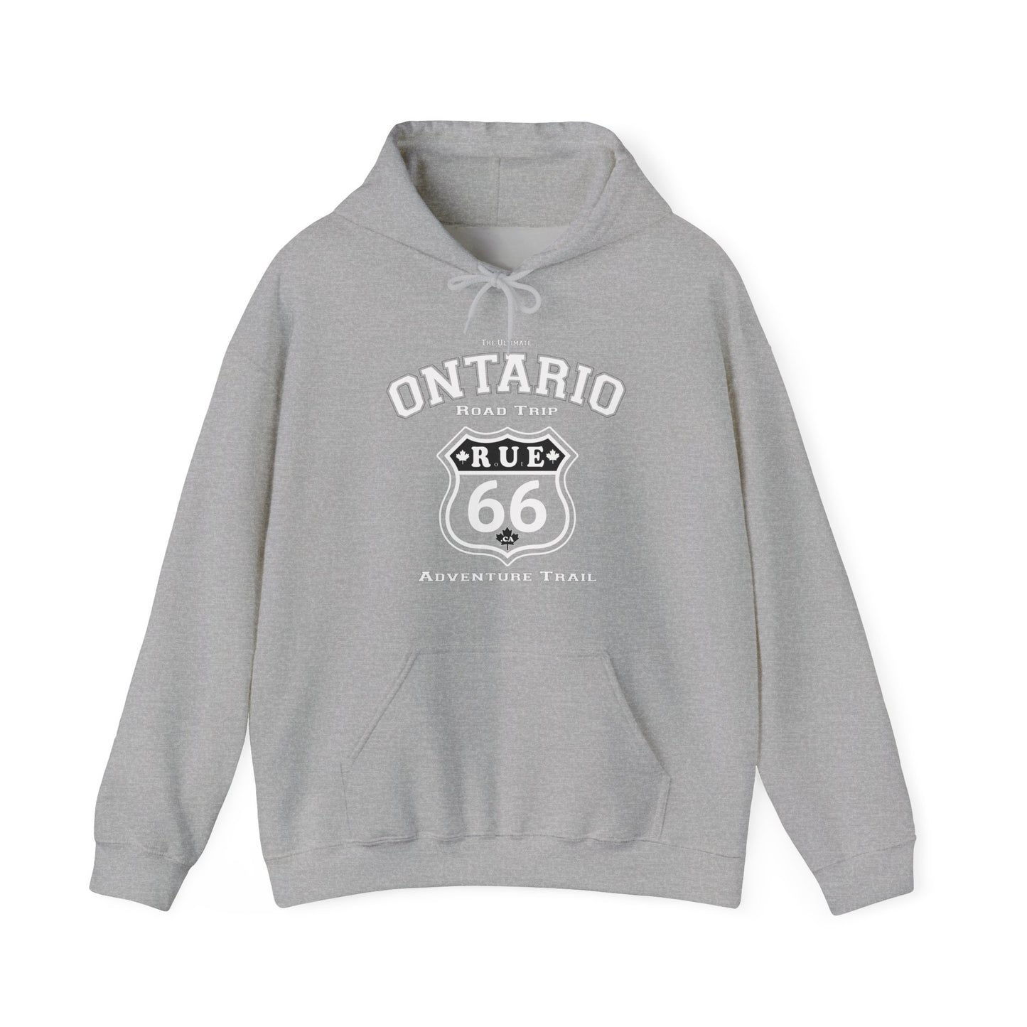 Ontario Road Trip Red | Rue66.ca 100% Authentic | Cozy Camping Hoodie | Unisex Hooded Sweatshirt for Nature Lovers, Casual Wear, Gift for Him/Her, Outdoor Adventures, Cozy...