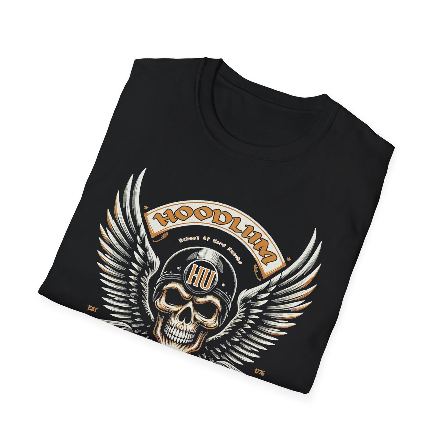 Laurentian West Hoodlum University Wings T-Shirt, Softstyle Graphic Tee, Unisex Casual Wear, Support'n Locals Merch, Gift for Community Lovers, c03-n07-s004