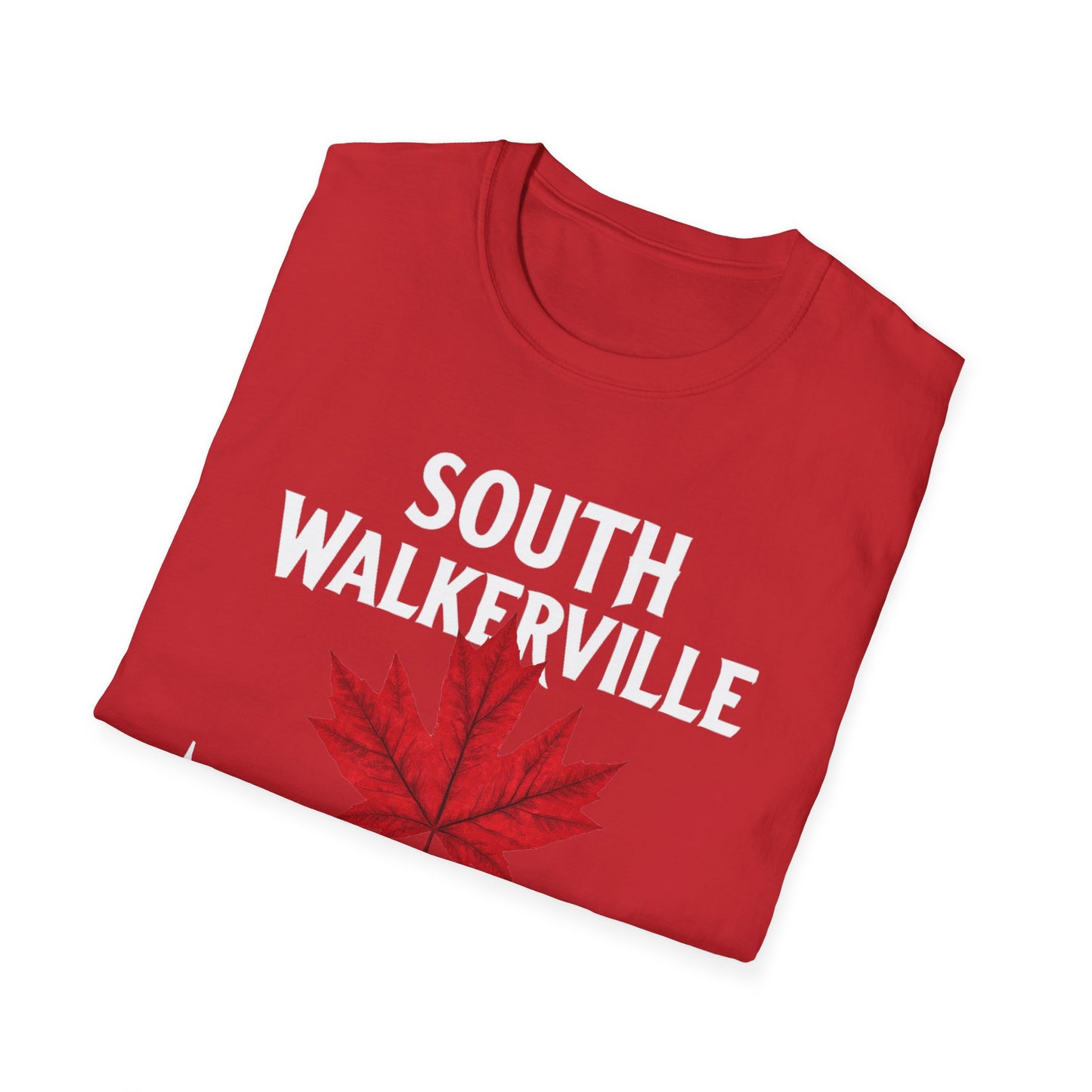 South Walkerville Hardcore Local Red Leaf, We Support Our Own, 1 T-Shirt, Softstyle Graphic Tee, Unisex Casual Wear, Support Local Merch, Gift for Community Lovers
