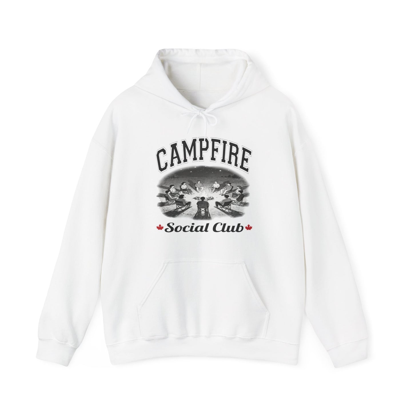 Campfire Social Club Leaf Cozy Hoodie | Unisex Sweatshirt for Nature Lovers, Casual Wear, Gift for Him/Her, Outdoor Adventures, Cozy Days Canada Patriotic