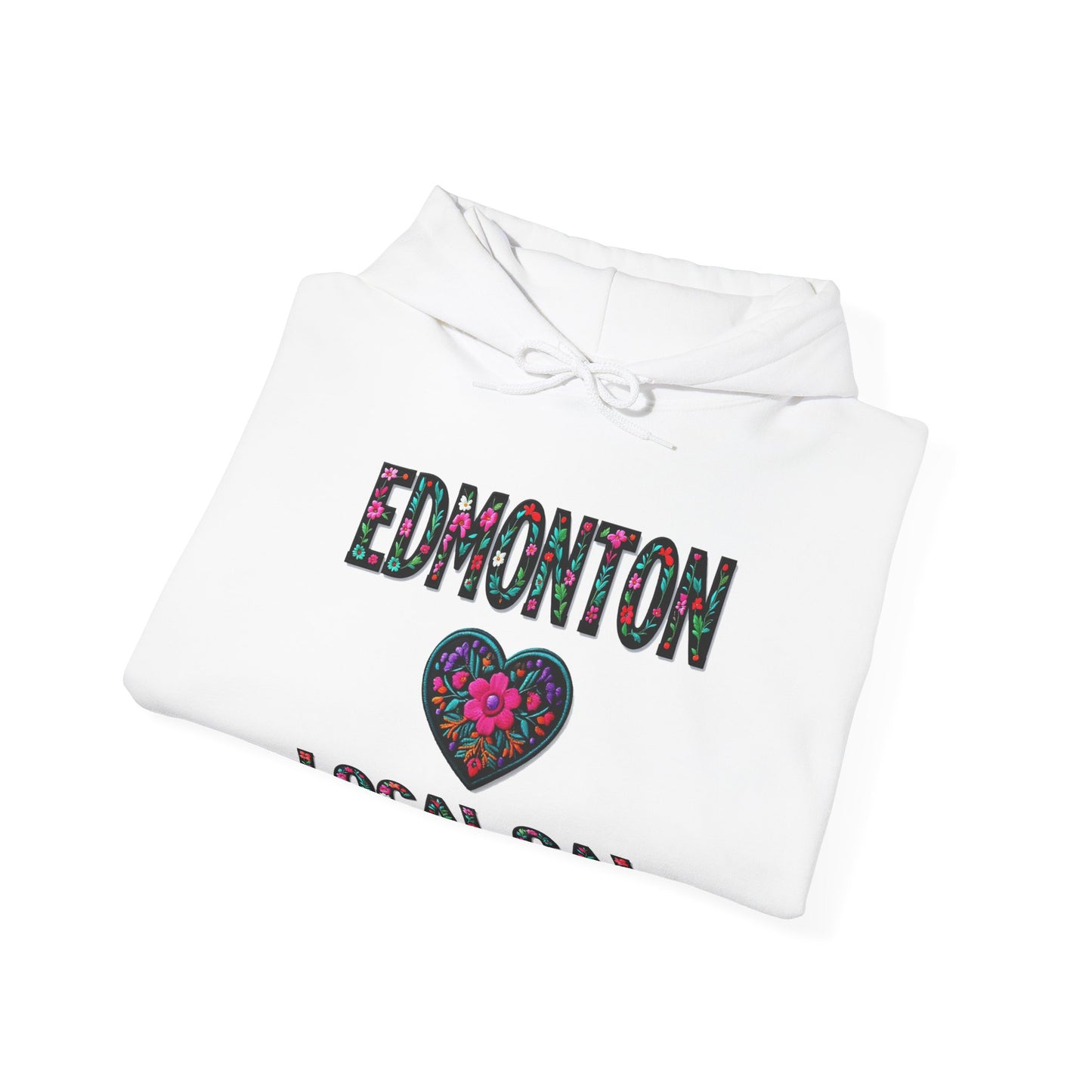Edmonton Local Gal Flower c12-n00-hs005, Hooded Sweatshirt - c13-n00-hs006 Unisex Heavy Blend™ Pullover, Casual Hoodie for Every Day, Gift for Friends, Support'n Locals -Local Pride Apparel Support Your Community